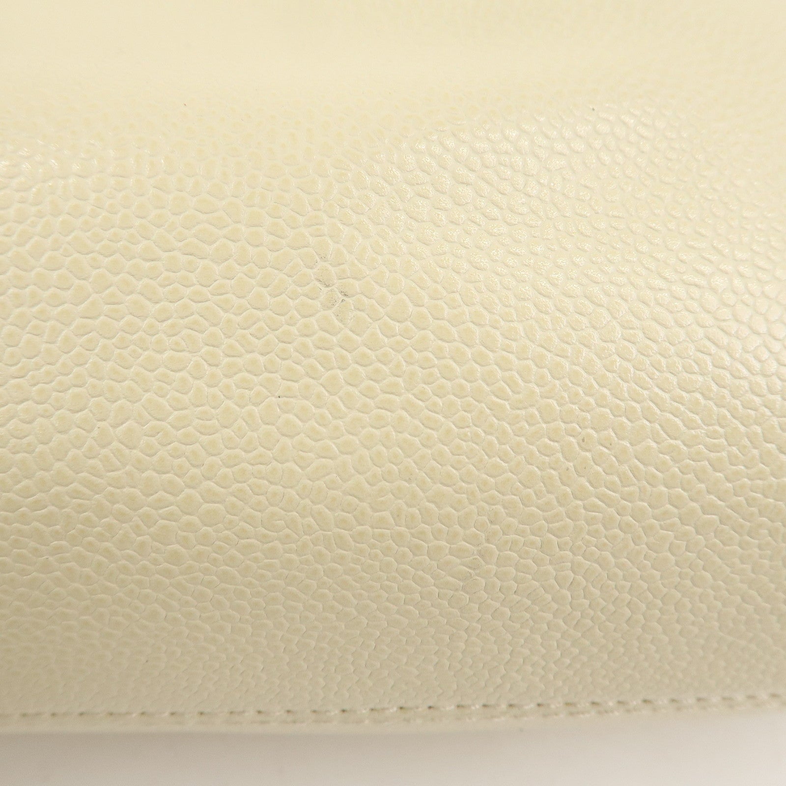 CHANEL COCO Mark Caviarskin Hand Bag Ivory Brown