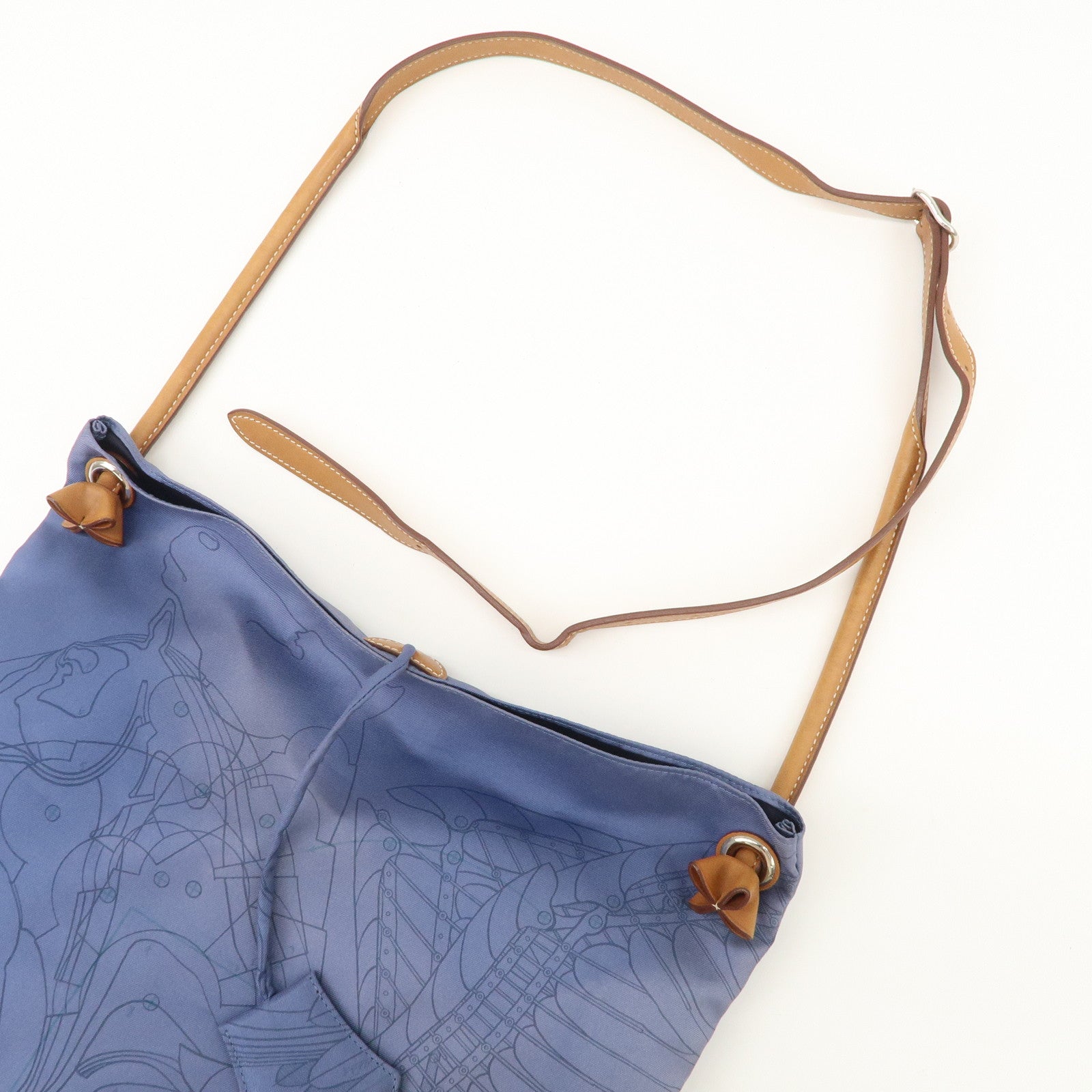 HERMS Silky City PM Silk Leather Shoulder Bag Crossbody Bag