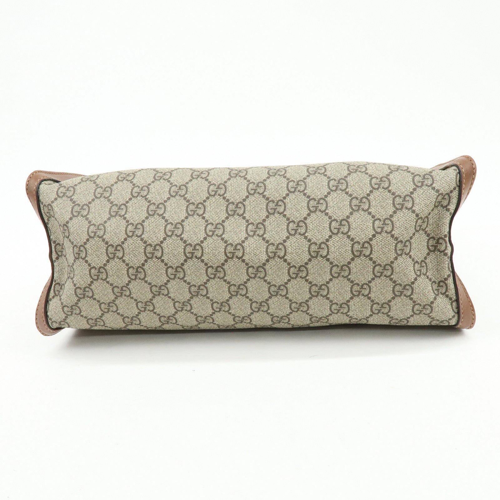 GUCCI GG Supreme PVC Leather Chain Shoulder Bag Beige Brown 479197