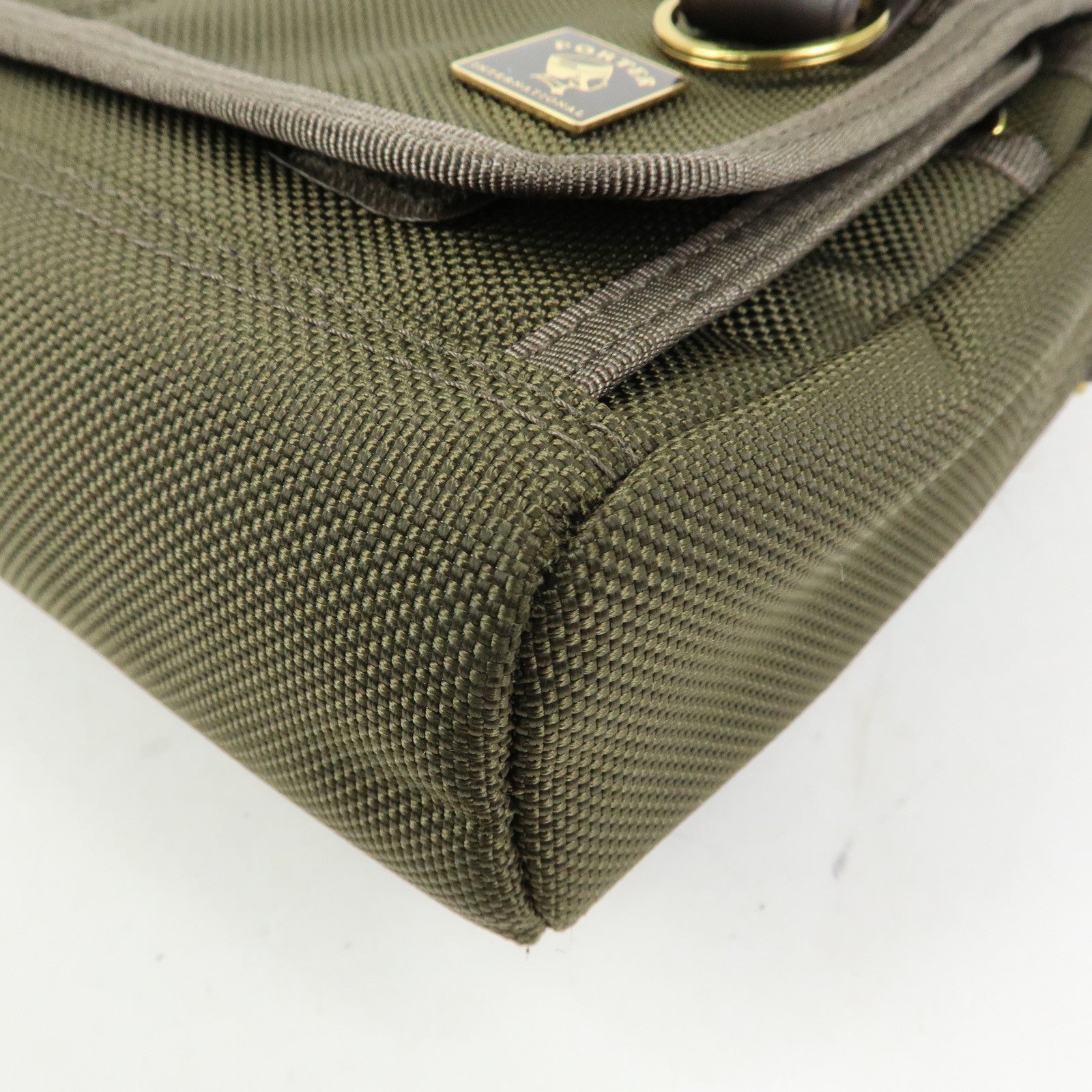 PORTER INTERNATIONAL Nylon Leather Shoulder Bag Crossbody Bag Khaki