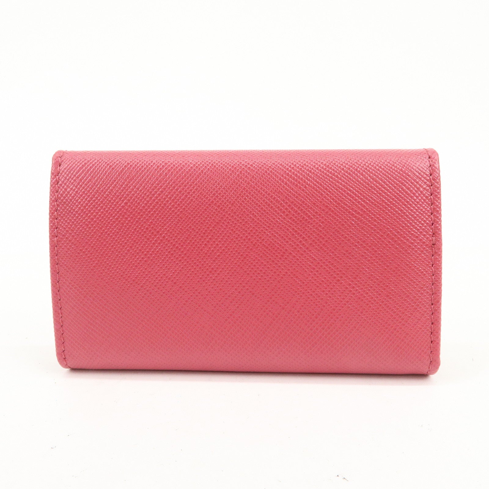 PRADA Logo Saffiano Leather 6 Rings Key Case Key Holder Pink 1PG222