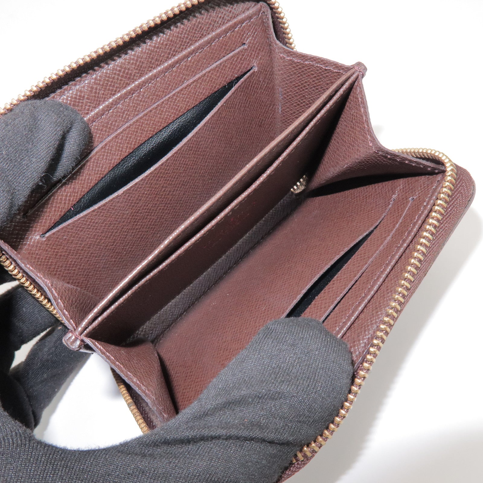 Louis Vuitton Damier Zippy Coin Case Wallet Brown N63070