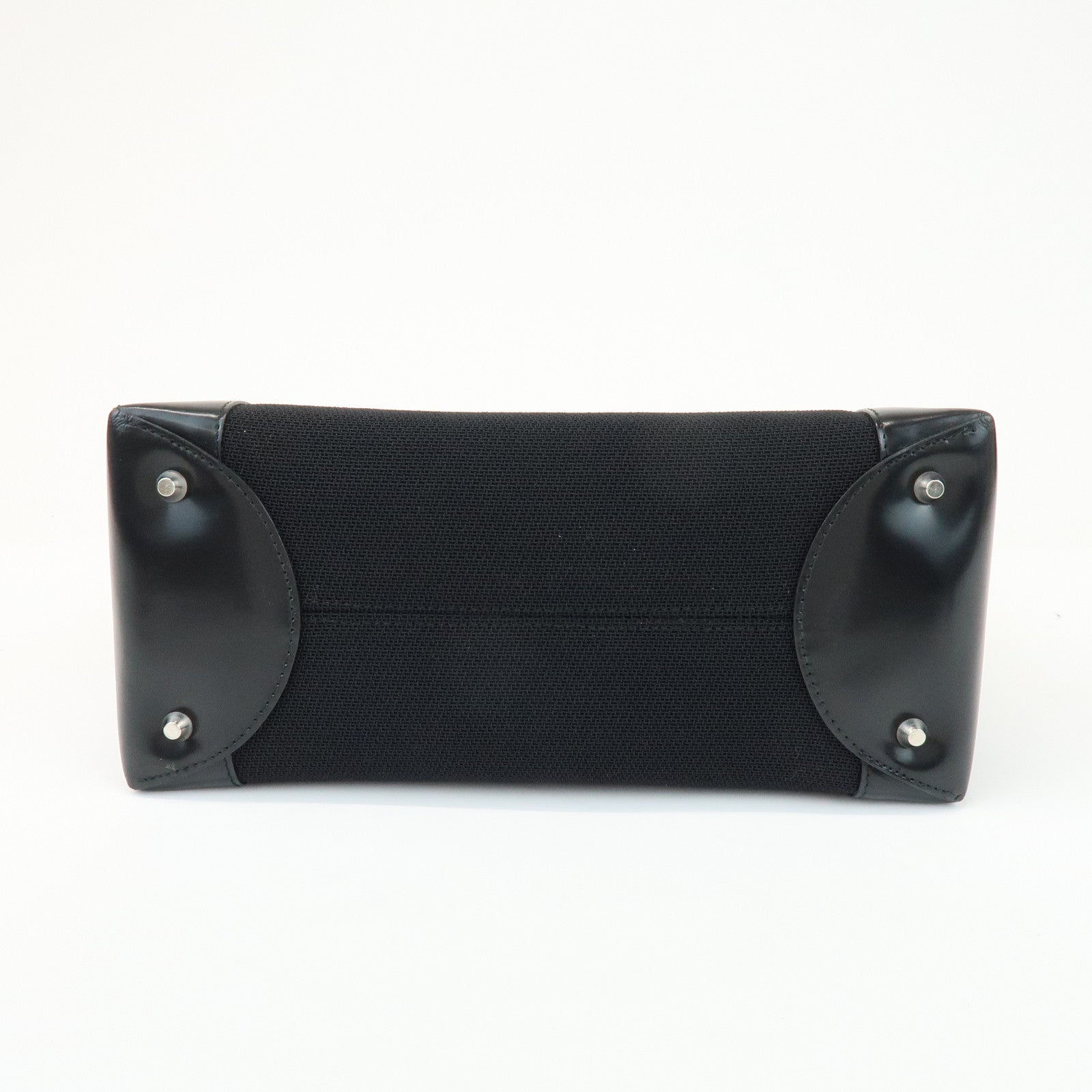 Christian Dior Lady Dior Canvas Patent Leather Hand Bag Black