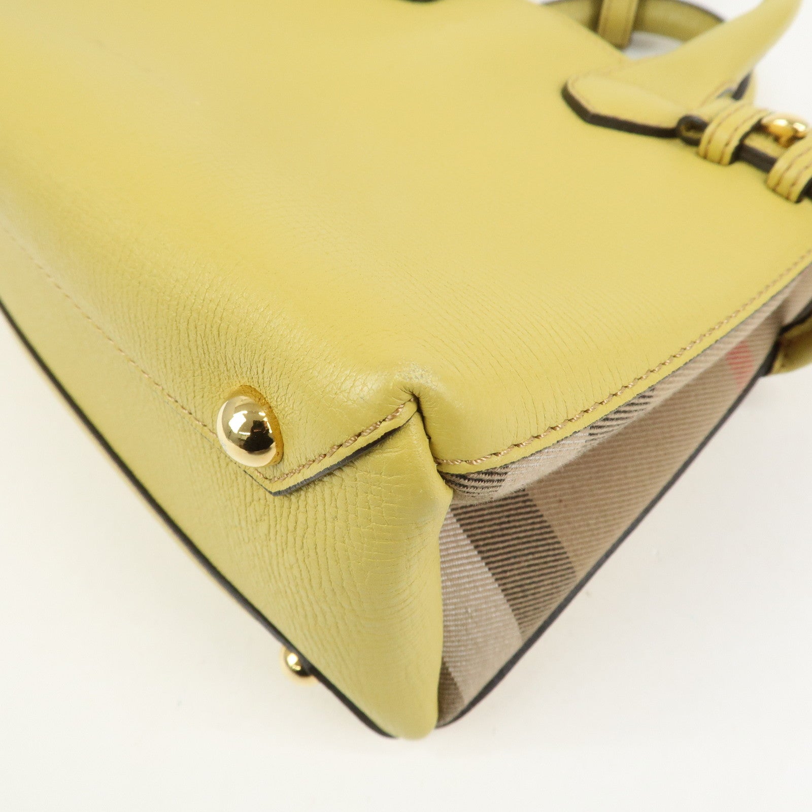 Burberry Banner Bag 2Way Leather Shoulder Hand Bag Nova Check