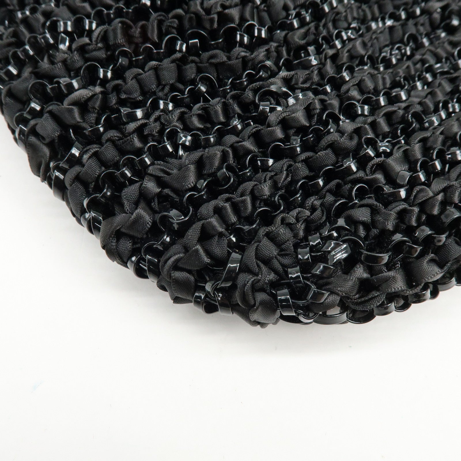 ANTEPRIMA PVC Wire Bag Ribbon 2Way Bag Hand Bag Black