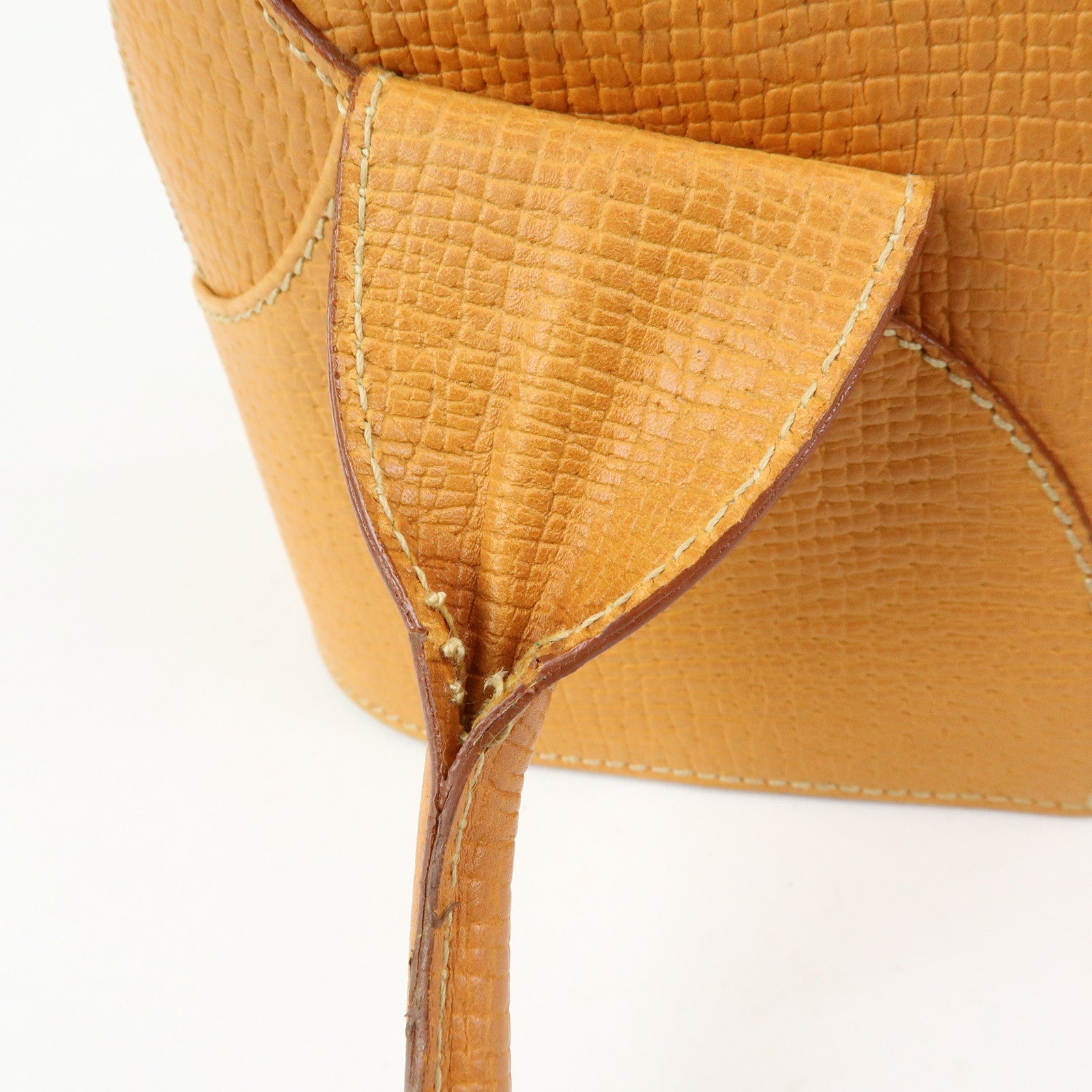 LOEWE Logo Embossed Leather Hand Bag Shoulder Bag Camel