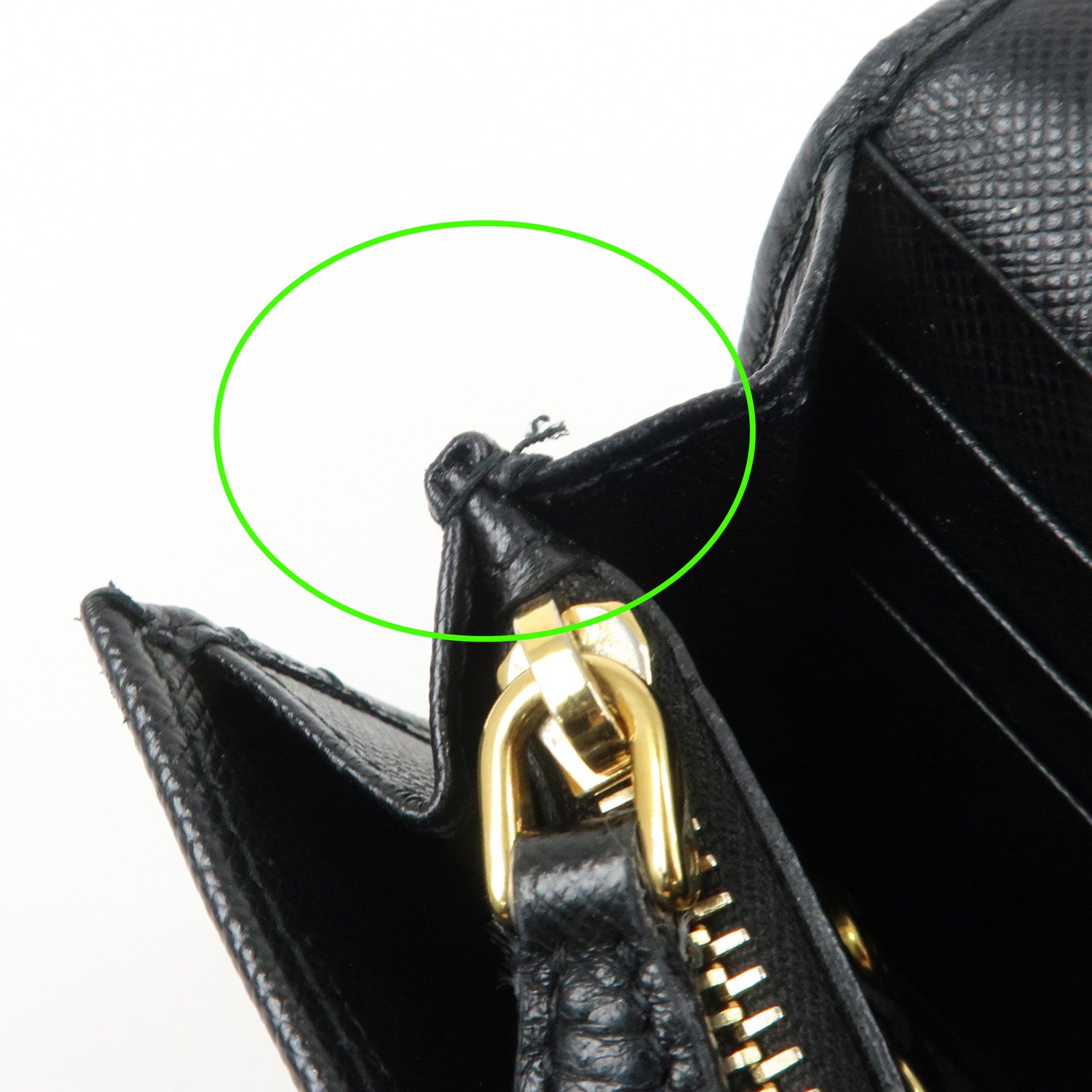 PRADA Logo Saffiano Leather Flap Bi-Fold Long Wallet Black 1MH132