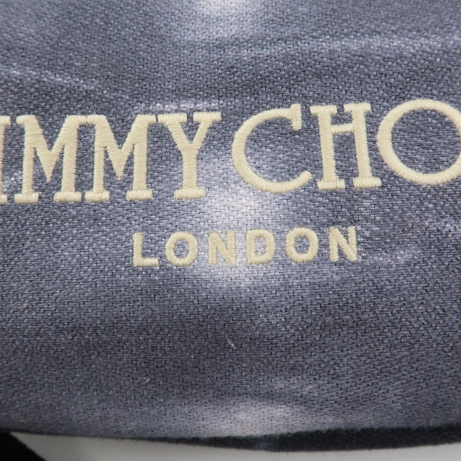 JIMMY CHOO Logo Canvas Leather Shoulder Bag Crossbody Bag Navy