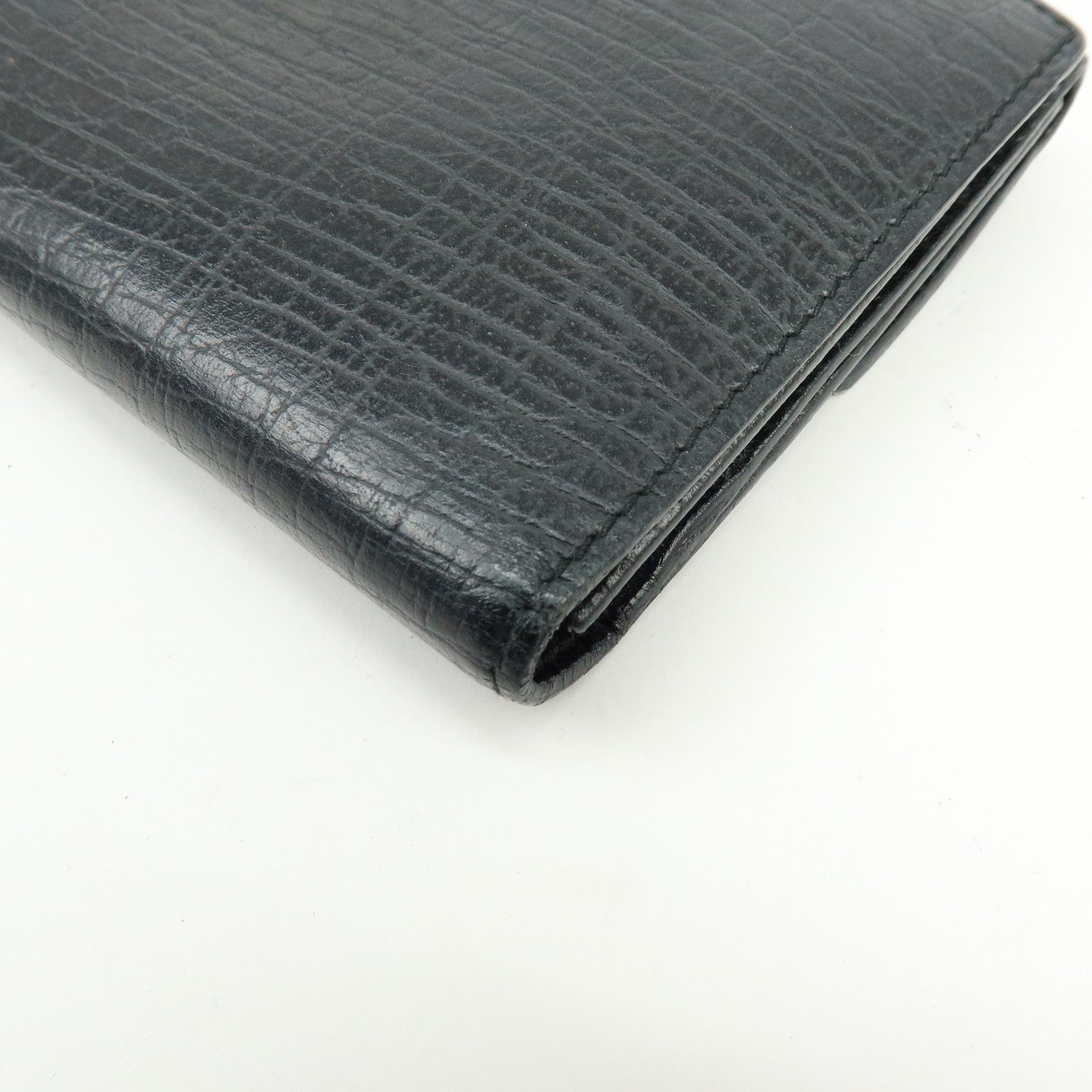 GUCCI Horsebit 1955 Embossed Leather Long Wallet Black 101602