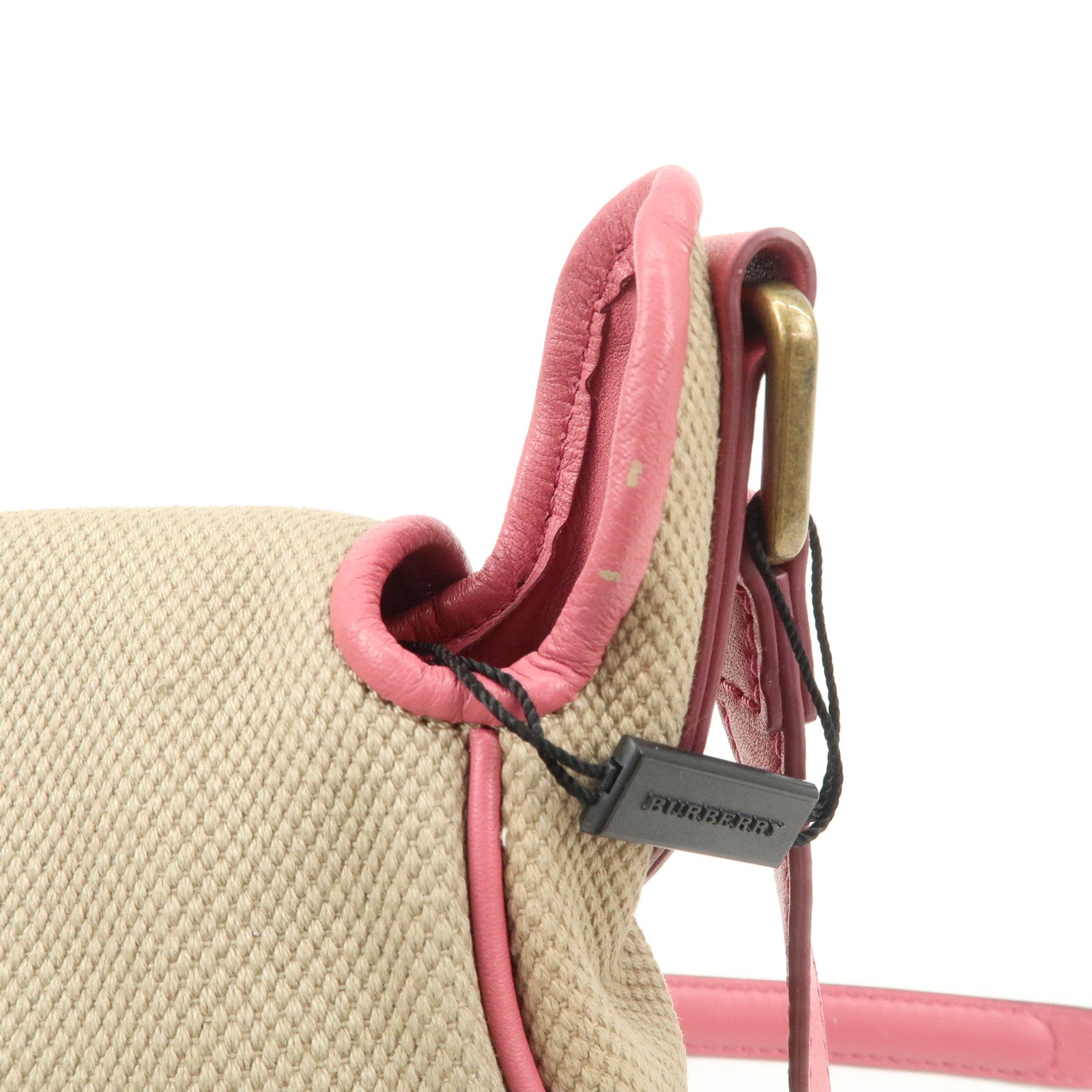 BURBERRY Children Canvas Leather Shoulder Bag Crossbody Bag Beige