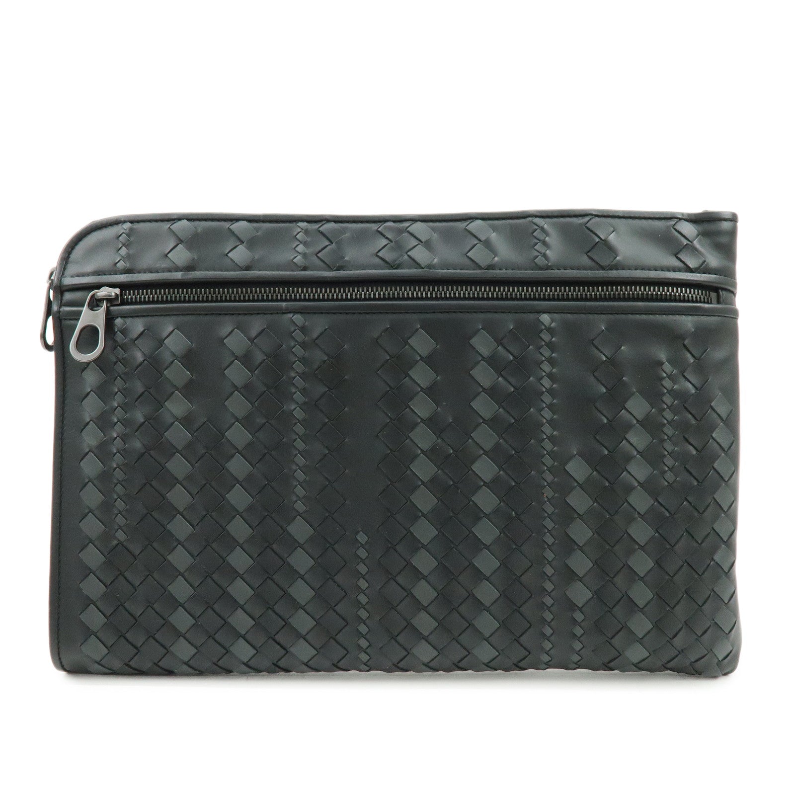 BOTTEGA VENETA Imperatore Intrecciato Clutch Bag Pouch Black