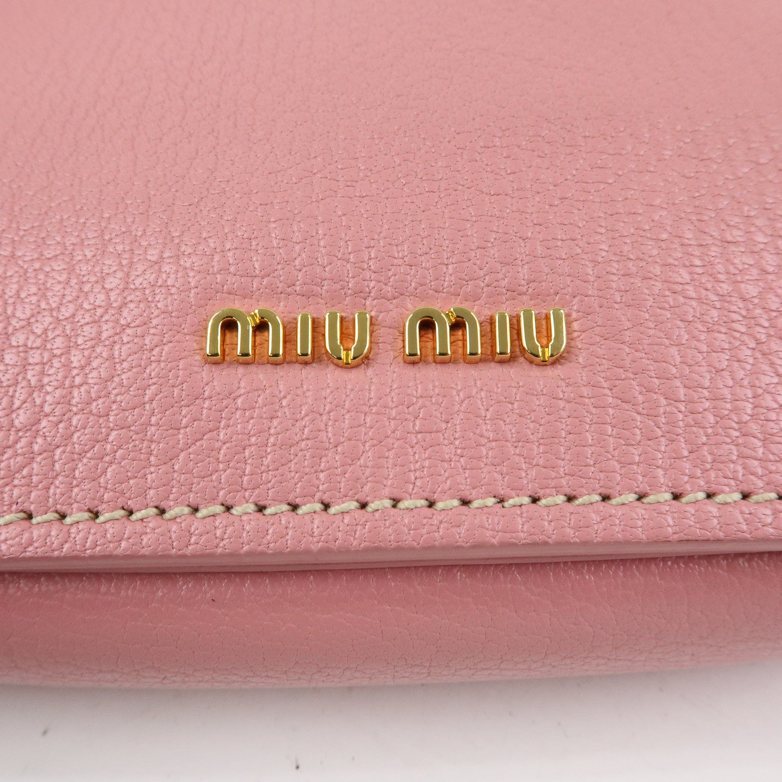 MIU MIU Madras Leather Top Handle 2Way Bag Hand Bag Pink RN0717