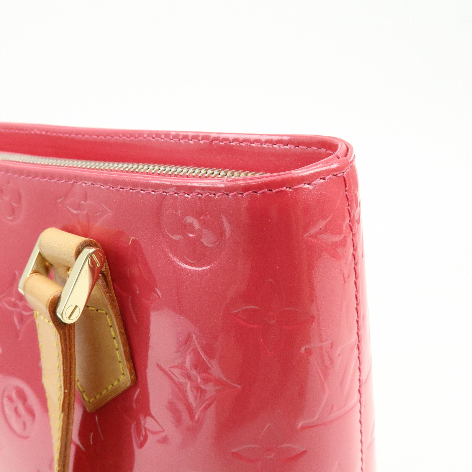 Louis Vuitton Monogram Vernis Houston Hand Bag Framboise N9135F