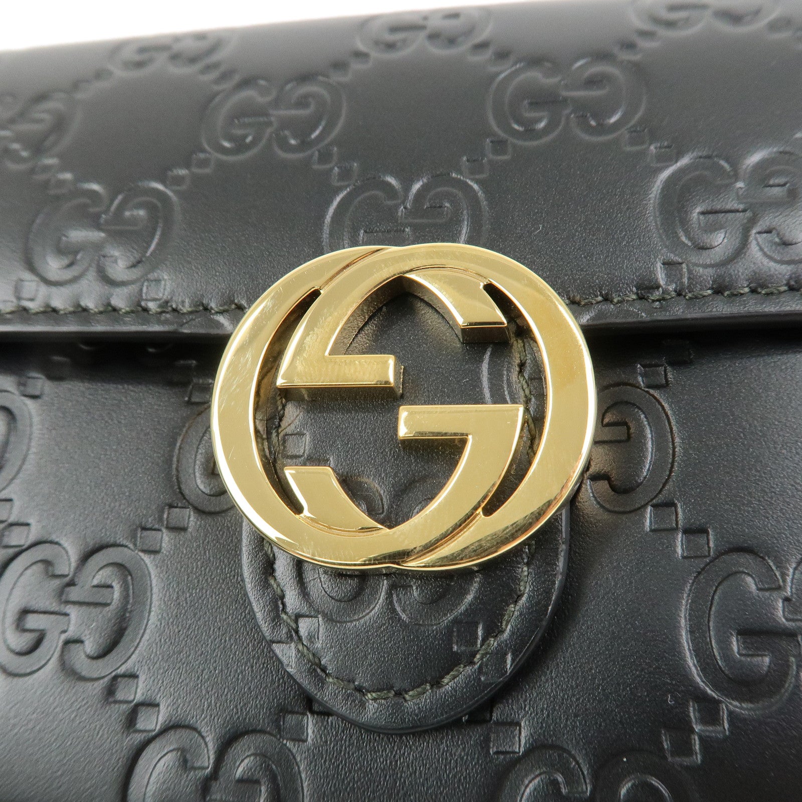 GUCCI Guccissima Interlocking G Long Wallet Black 369663
