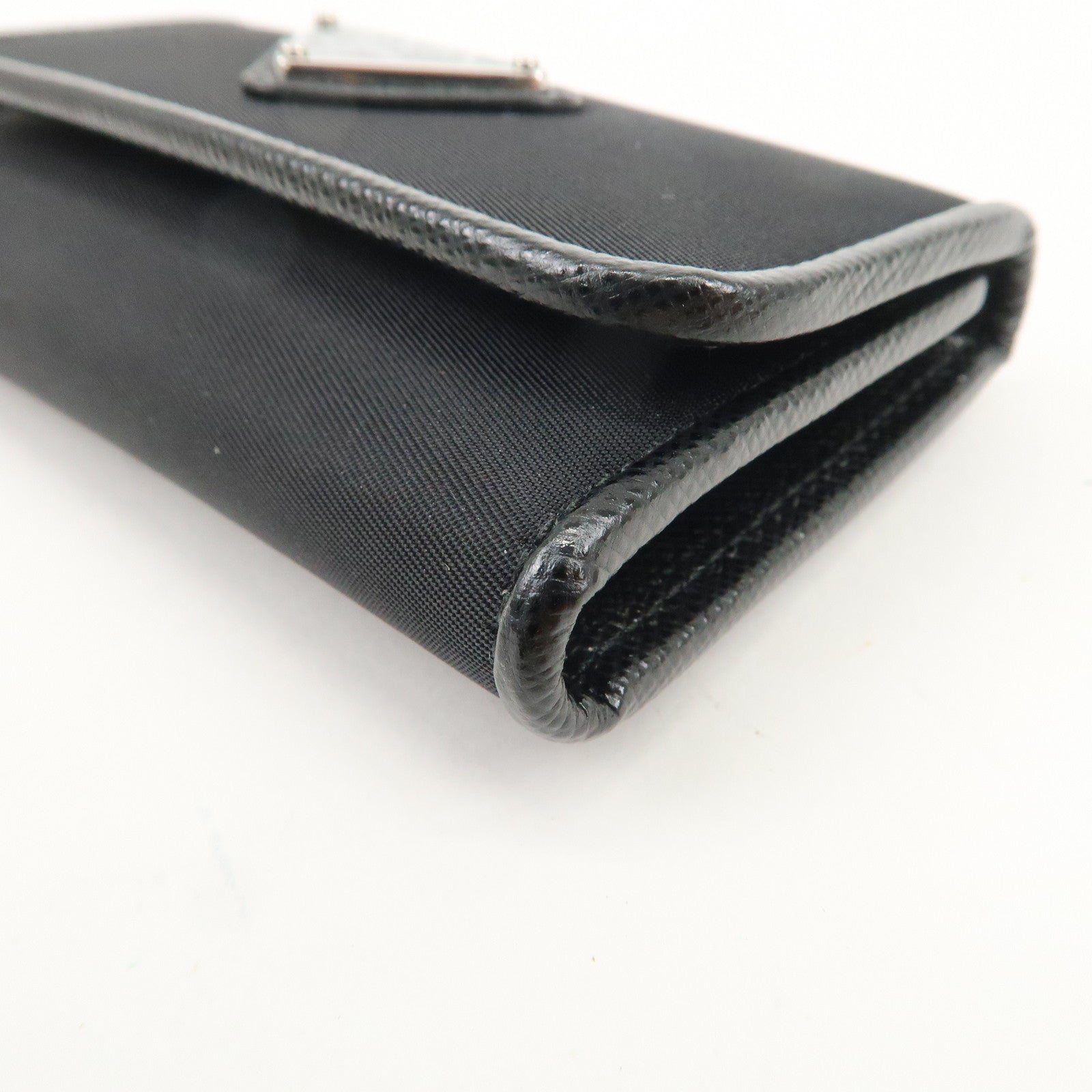 PRADA Triangle Logo 6 Rings Key Case Key Holder Black 1PG222
