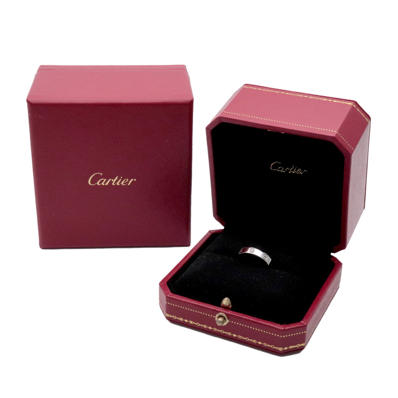 Cartier Mini Love 1P Diamond Ring K18 750WG White Gold #48 US4.5