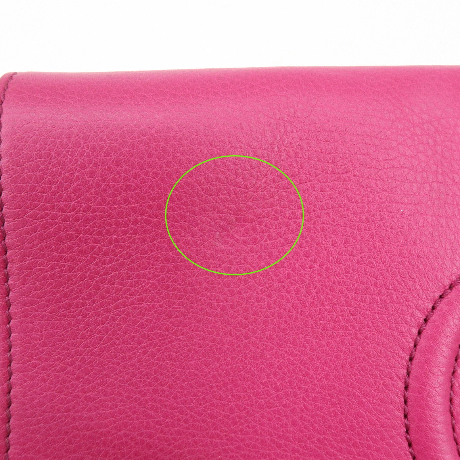 GUCCI SOHO Interlocking G Leather Tassel Clutch Bag Pink 336753