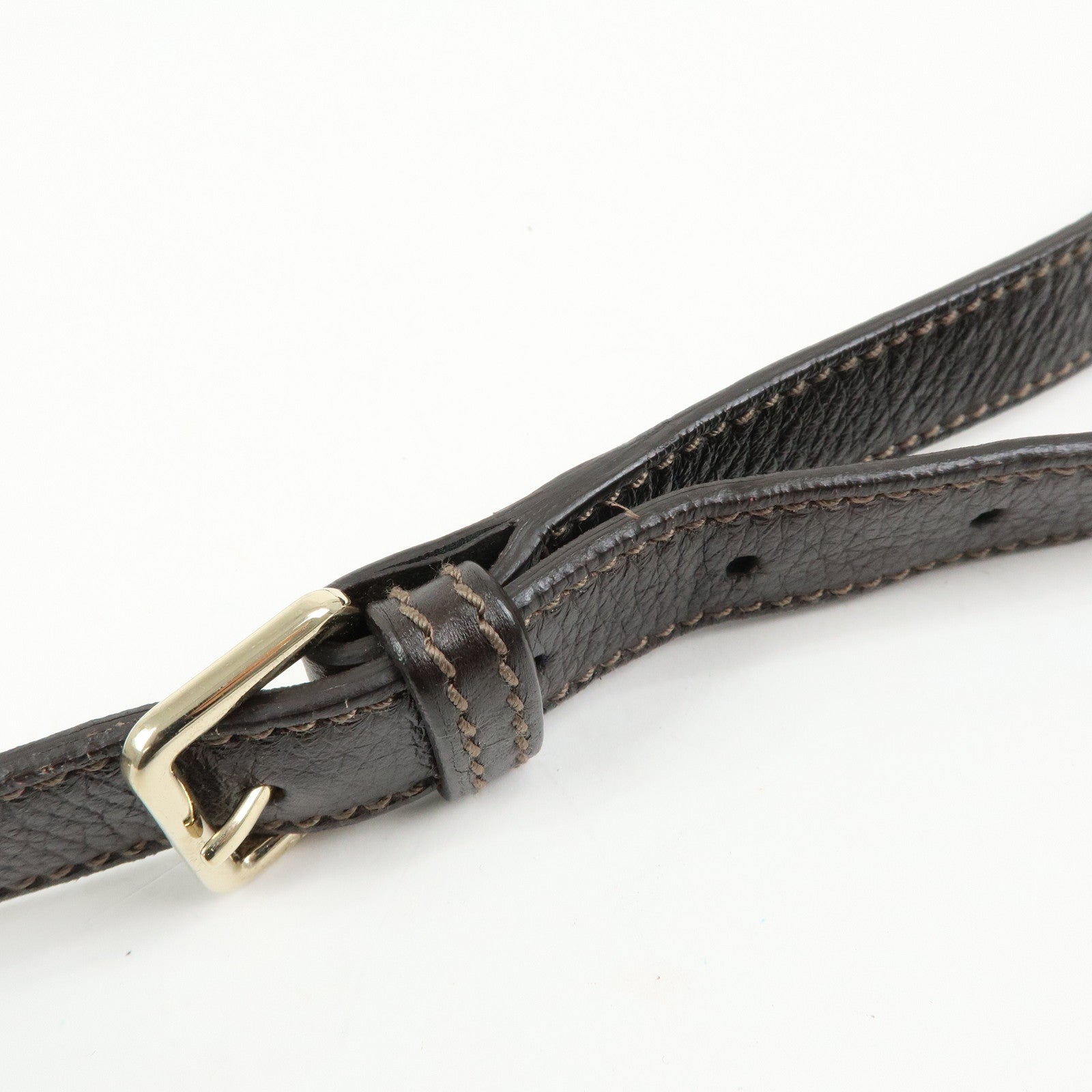 GUCCI Guccissima Leather Shoulder Bag Crossbody Bag Dark Brown