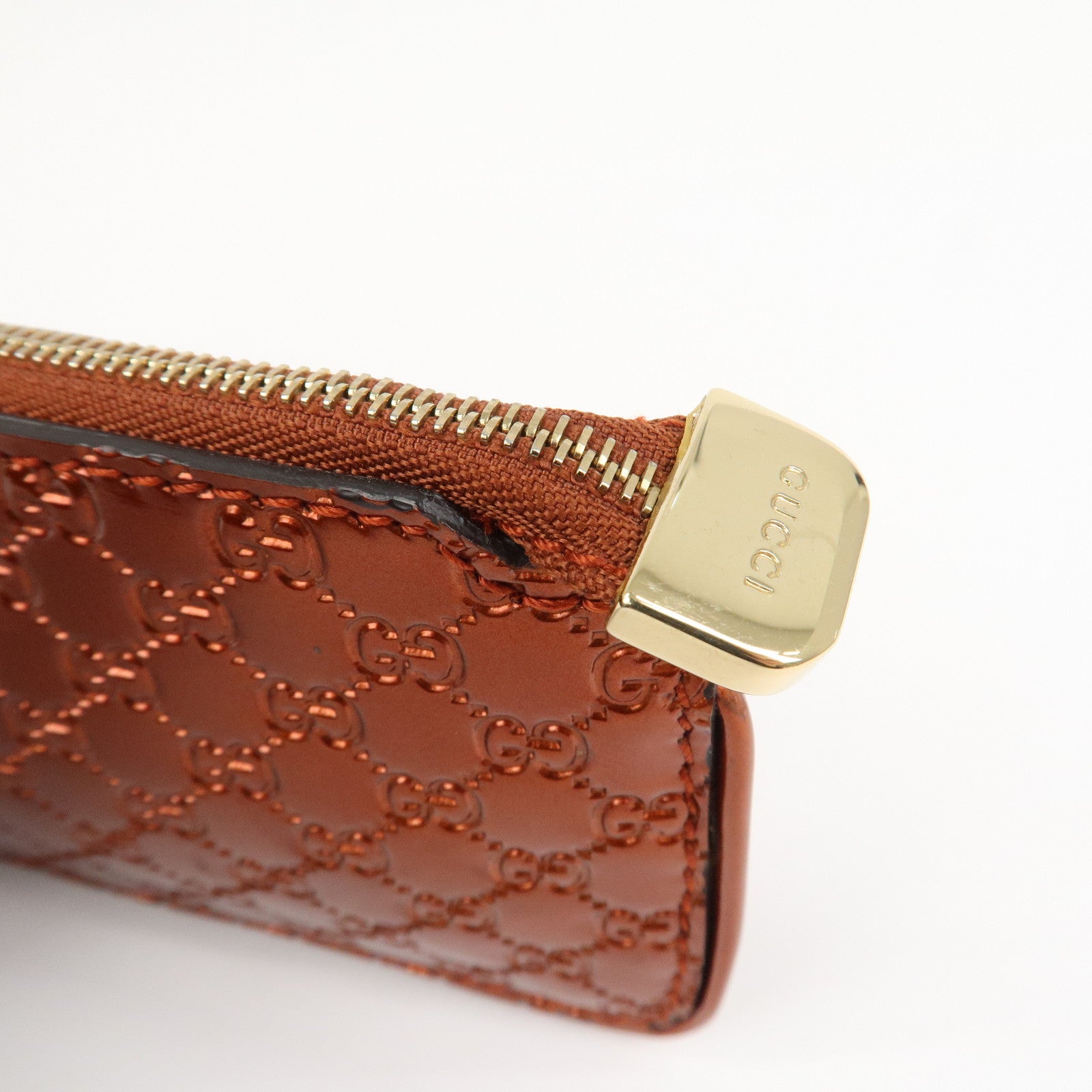 GUCCI Guccissima Leather Coin Case Key Hook Brown 233183