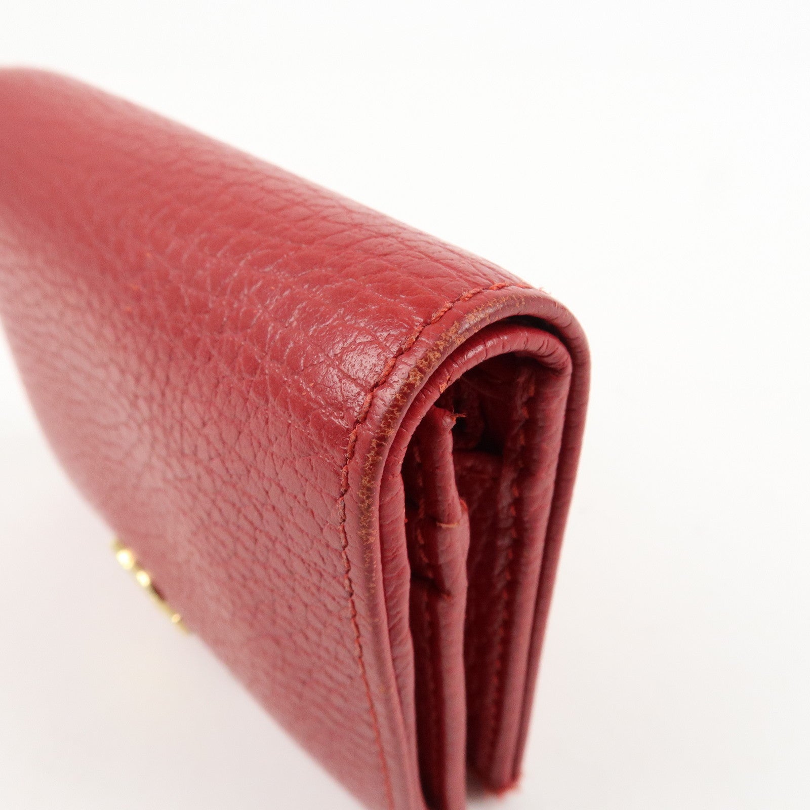 GUCCI GG Marmont Leather Bi-Fold Wallet Red 456126 Used