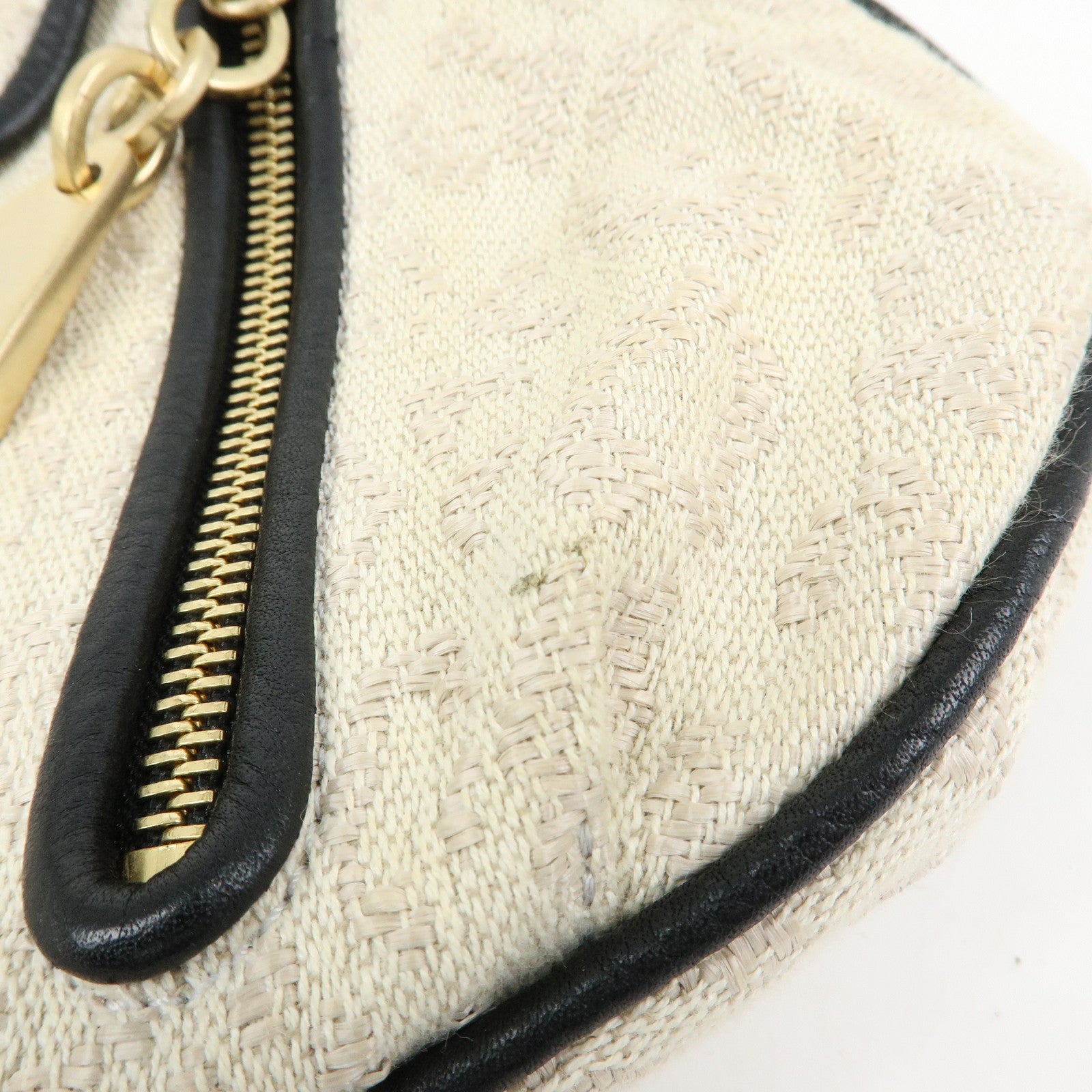 Chloe See By Chloe Canvas Leather Shoulder Bag Ivory Black