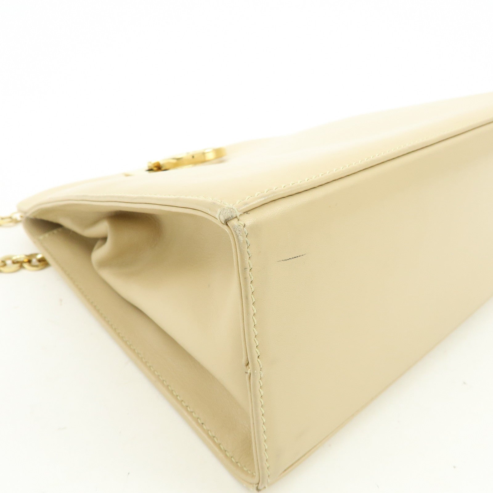 Ferragamo Gancini Leather Shoulder Bag Crossbody Bag Beige