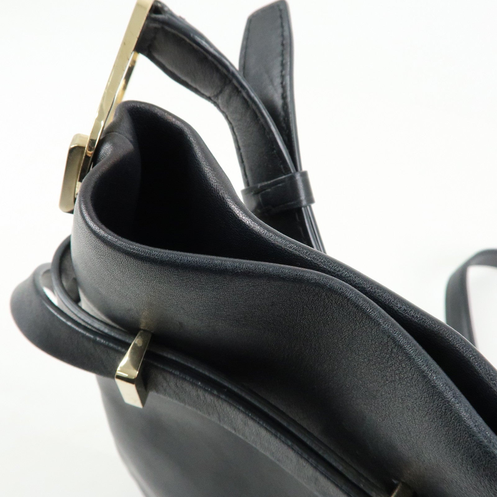 Tiffany & Co Logo Leather Shoulder Bag Crossbody Bag Black