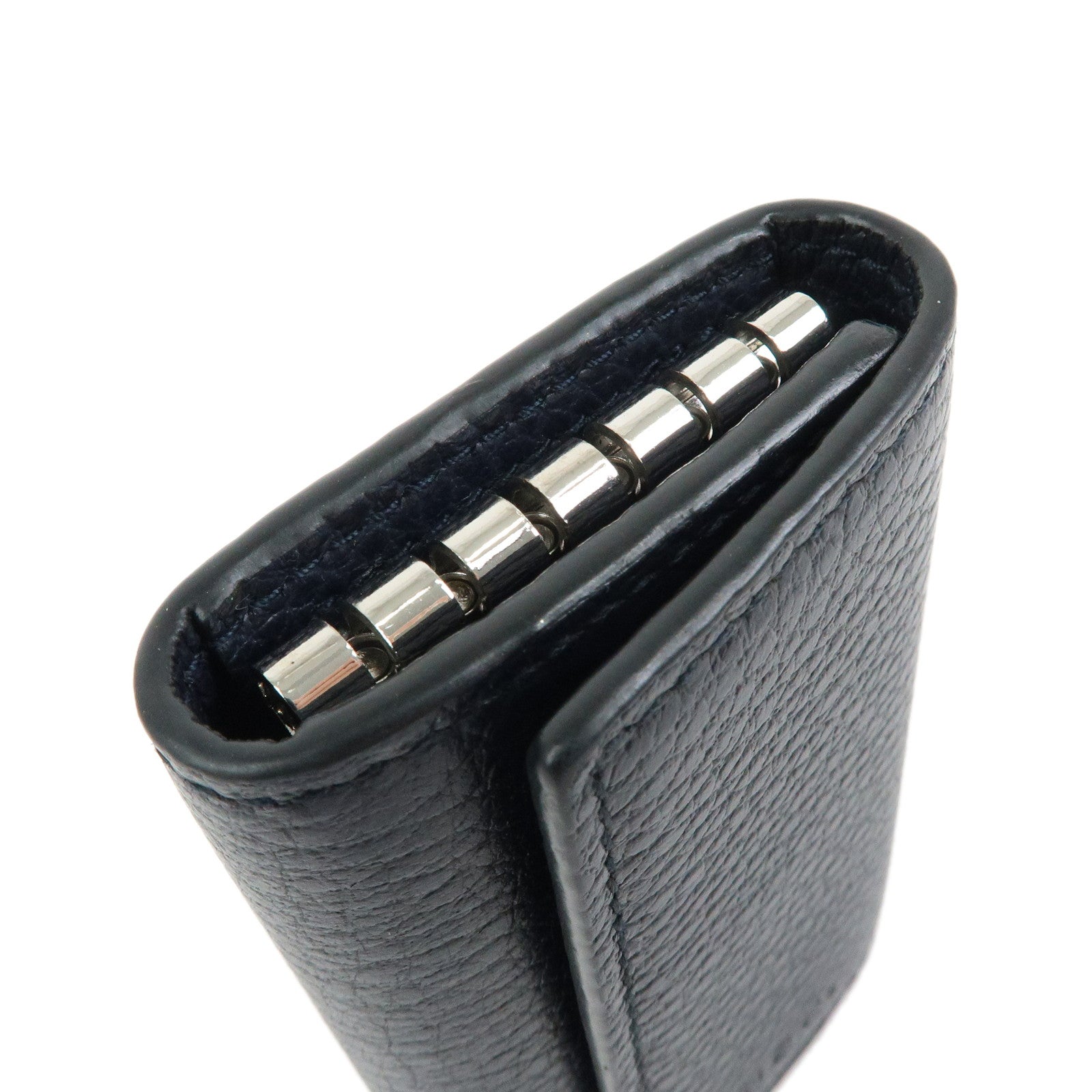 GUCCI Leather 6 Ring Key Case Key Holder Navy 150402