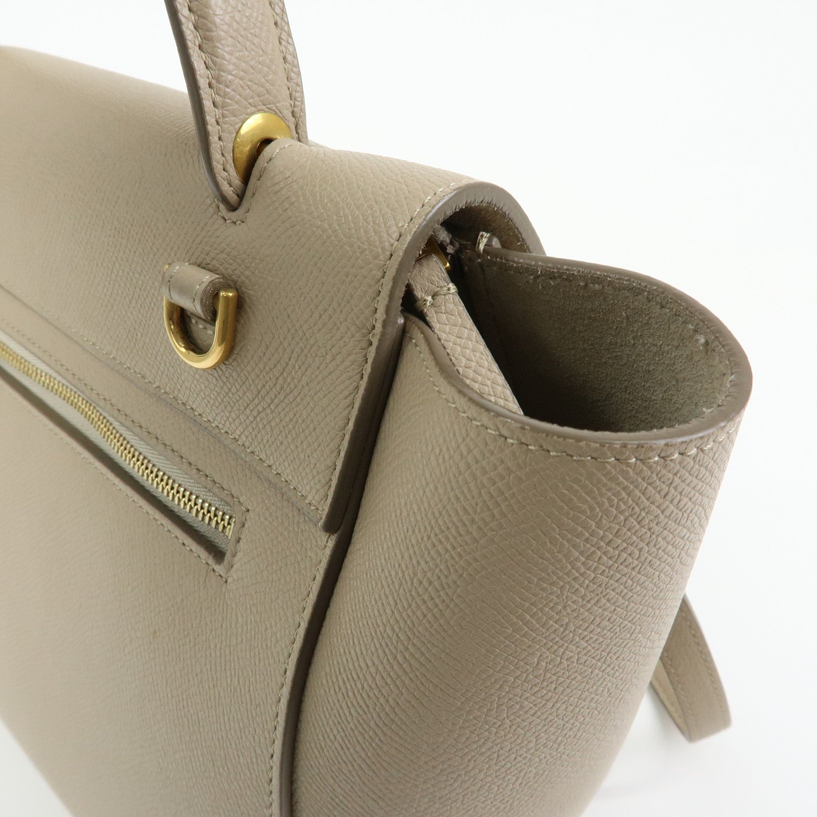 CELINE Belt Bag Leather 2Way Bag Hand Bag Shoulder Bag Beige