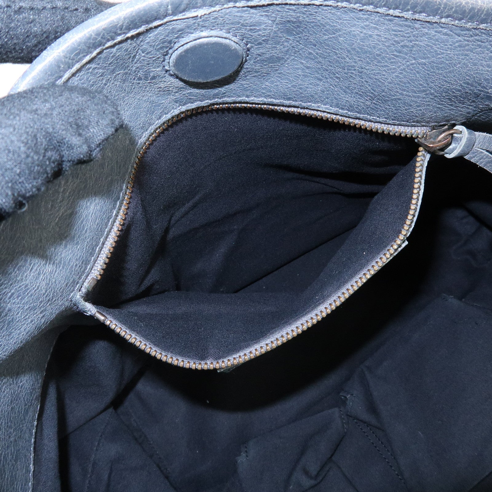 BALENCIAGA The Sunday Leather Tote Bag Hand Bag Gray 228750