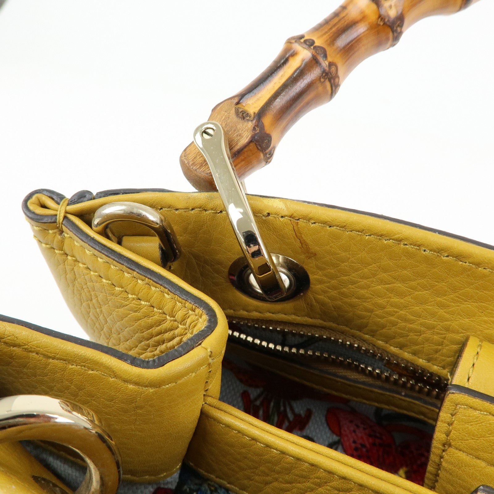GUCCI Bamboo Leather 2Way Bag GUCCI 50years in Japan Mustard 336032