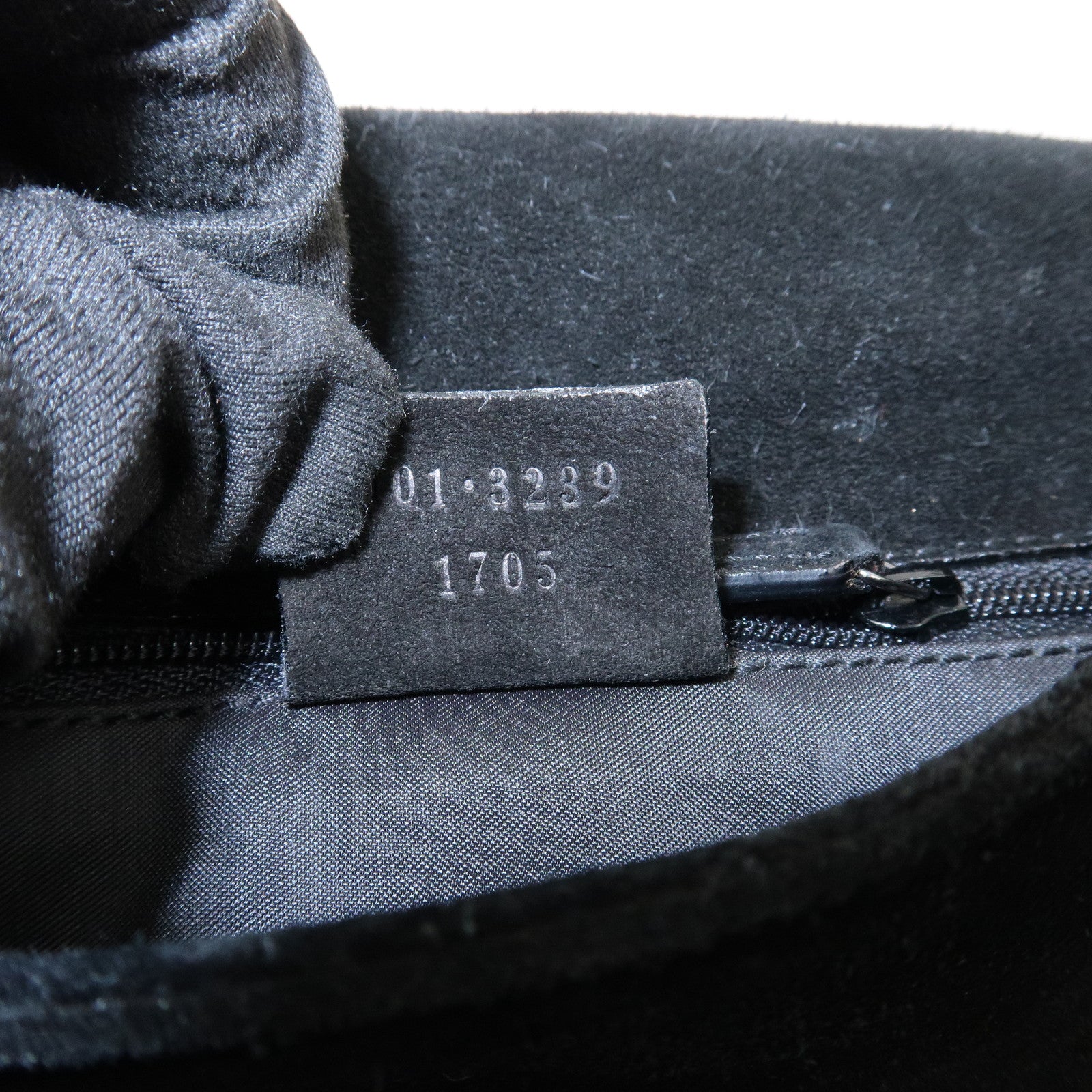 GUCCI Bamboo Suede Shoulder Bag Hand Bag Black 001・3239