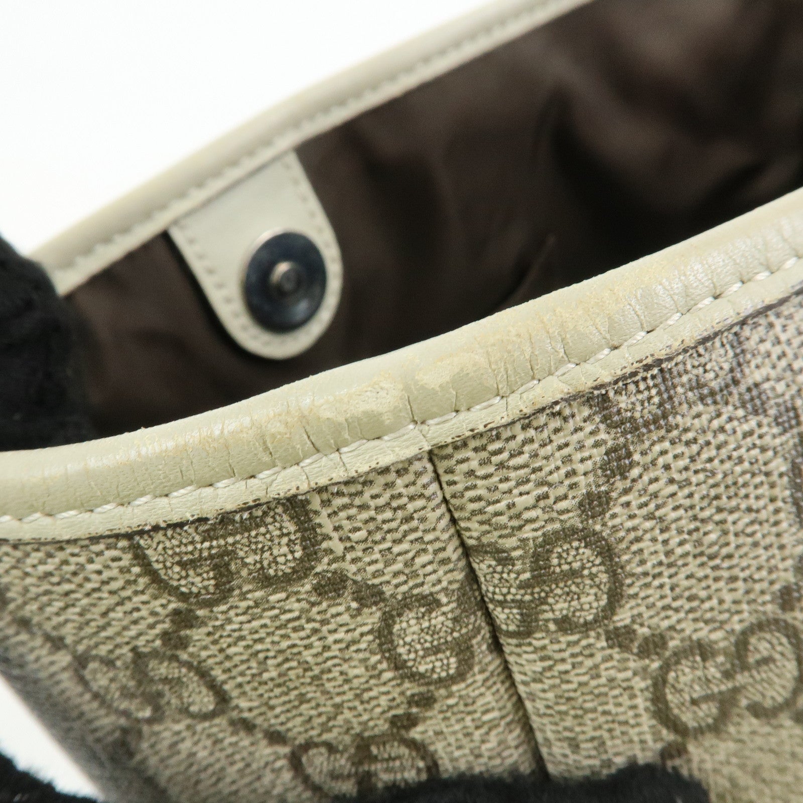 GUCCI GG Supreme Leather Tote Bag Hand Bag Beige 297557