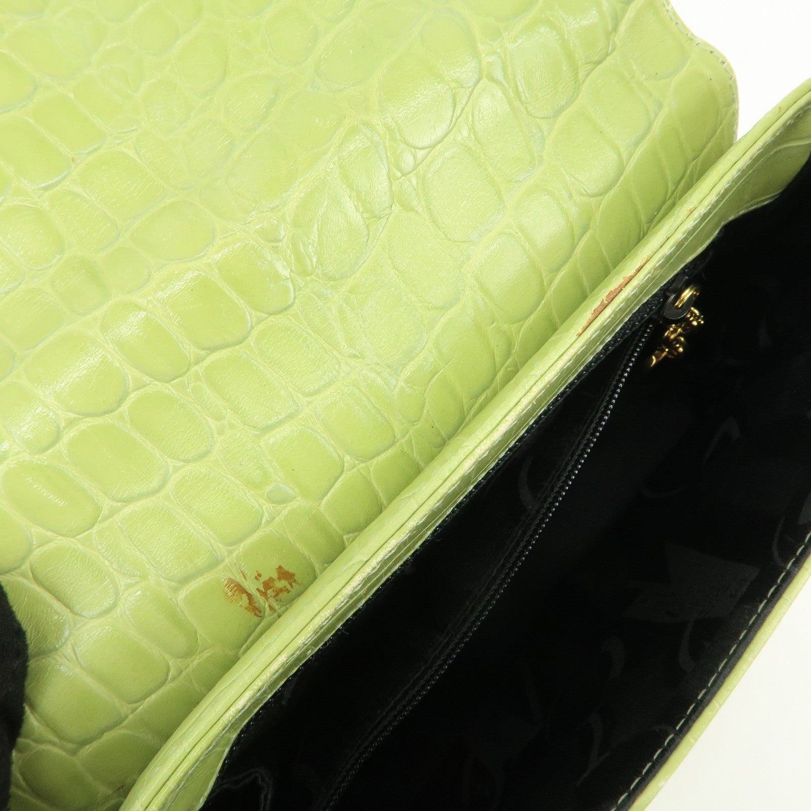 Ferragamo Gancini Embossed Leather Shoulder Bag Light Green