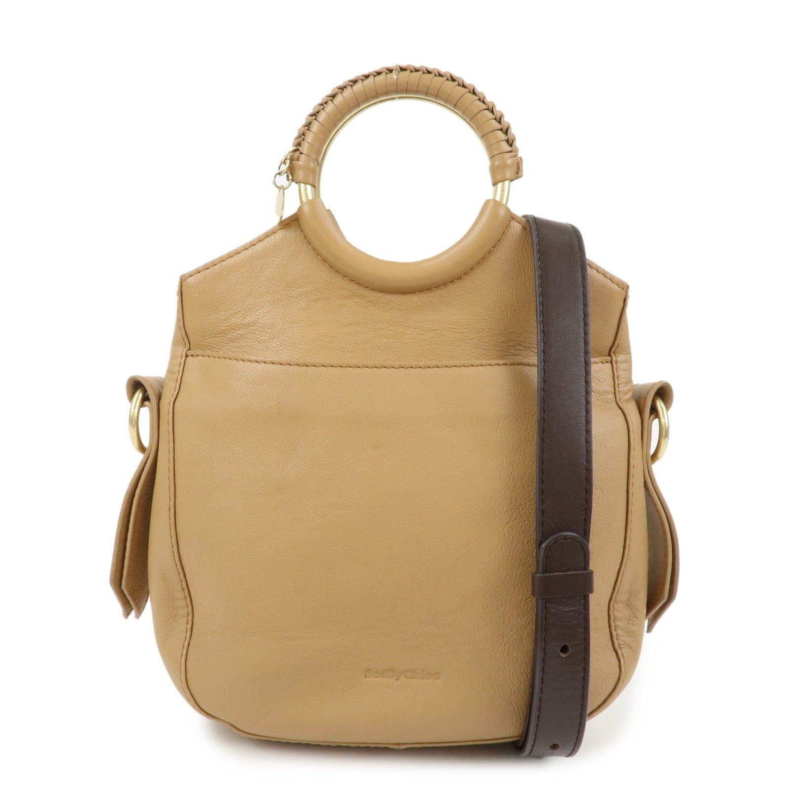 Chloe See by Chloe Leather 2Way Bag Hand Bag Shoulder Bag Beige