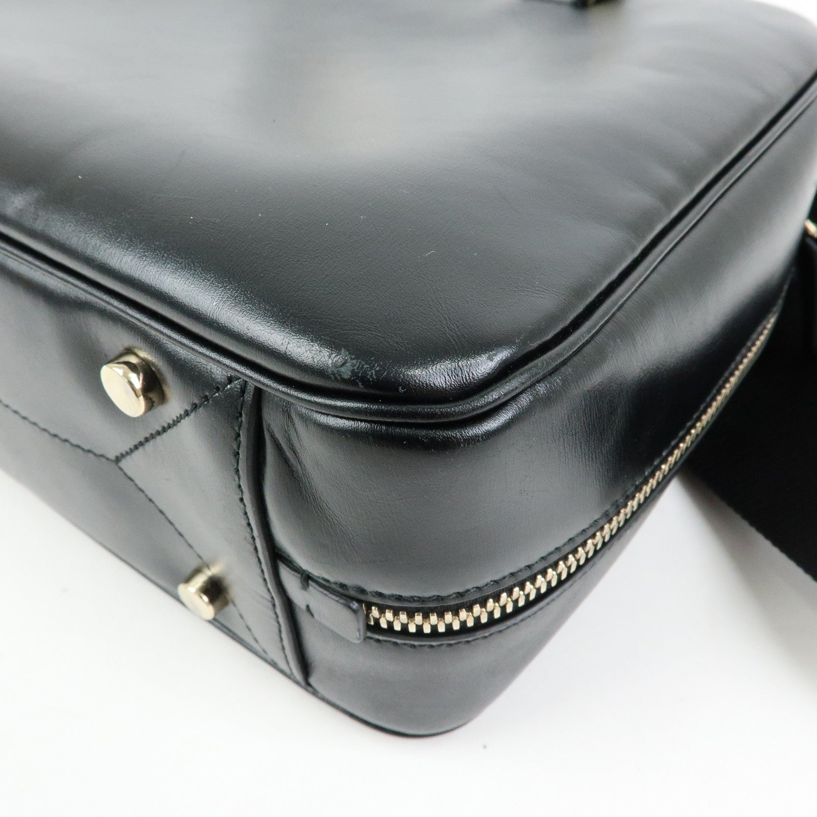 JIL SANDER Leather 2Way Bag Hand Bag Shoulder Bag Pouch Black