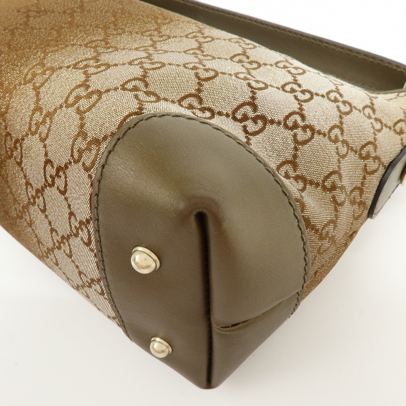 GUCCI Bamboo Lovely Heart Horsebit Shoulder Bag Beige Khaki 269959
