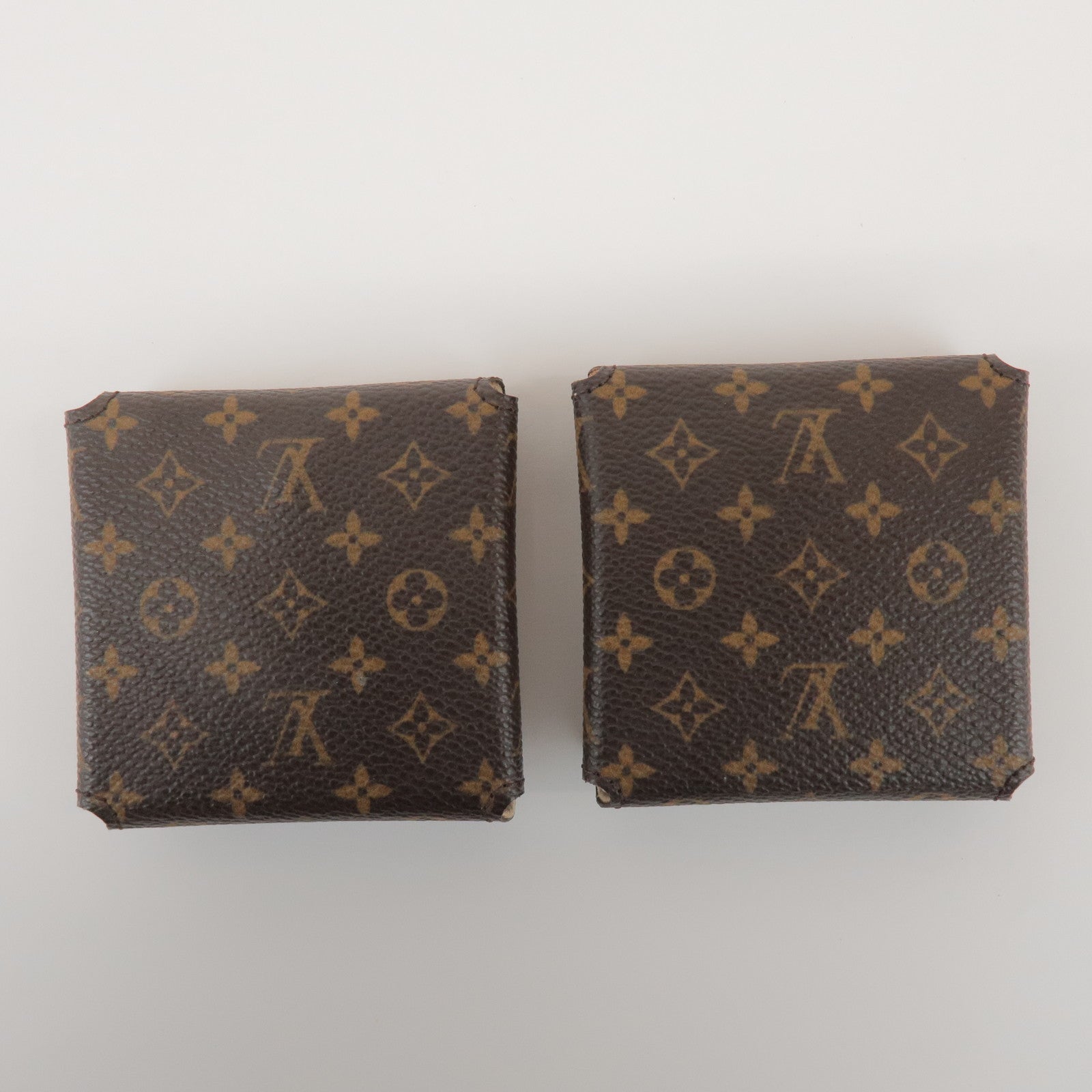 Louis Vuitton Monogram Set of 2 Necklace Case Jewelry Case Brown