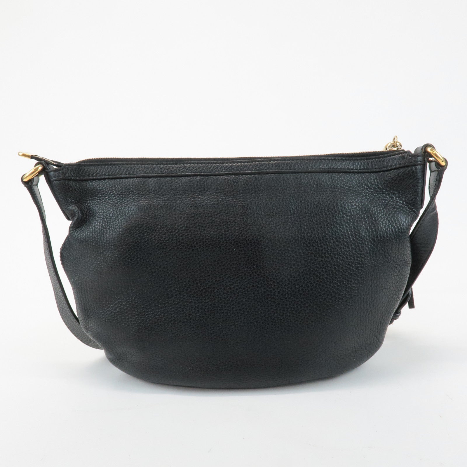 GUCCI SOHO Interlocking G Leather Shoulder Bag Black 308361 Used