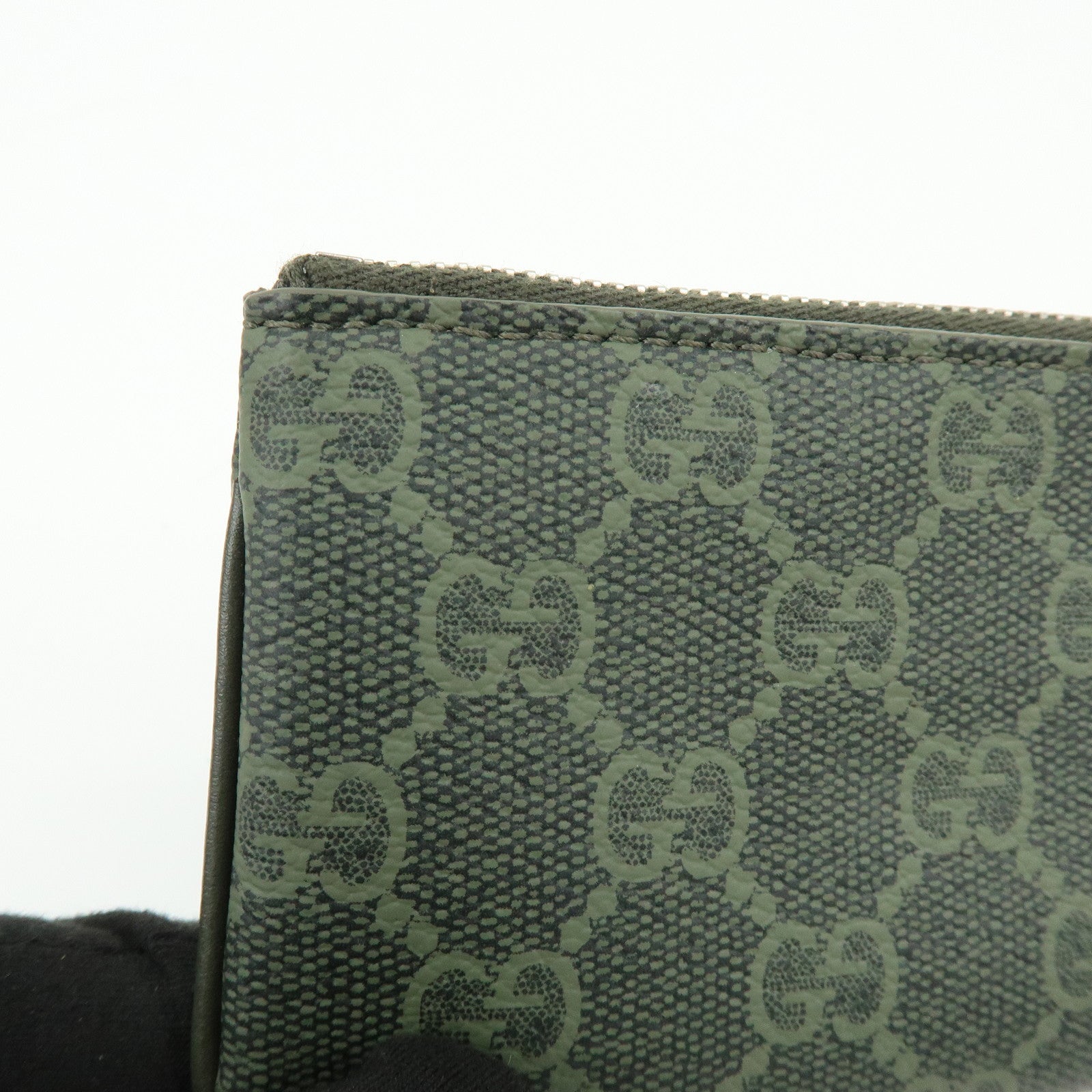 GUCCI Trim GG Supreme PVC Coin Case Card Case Khaki
