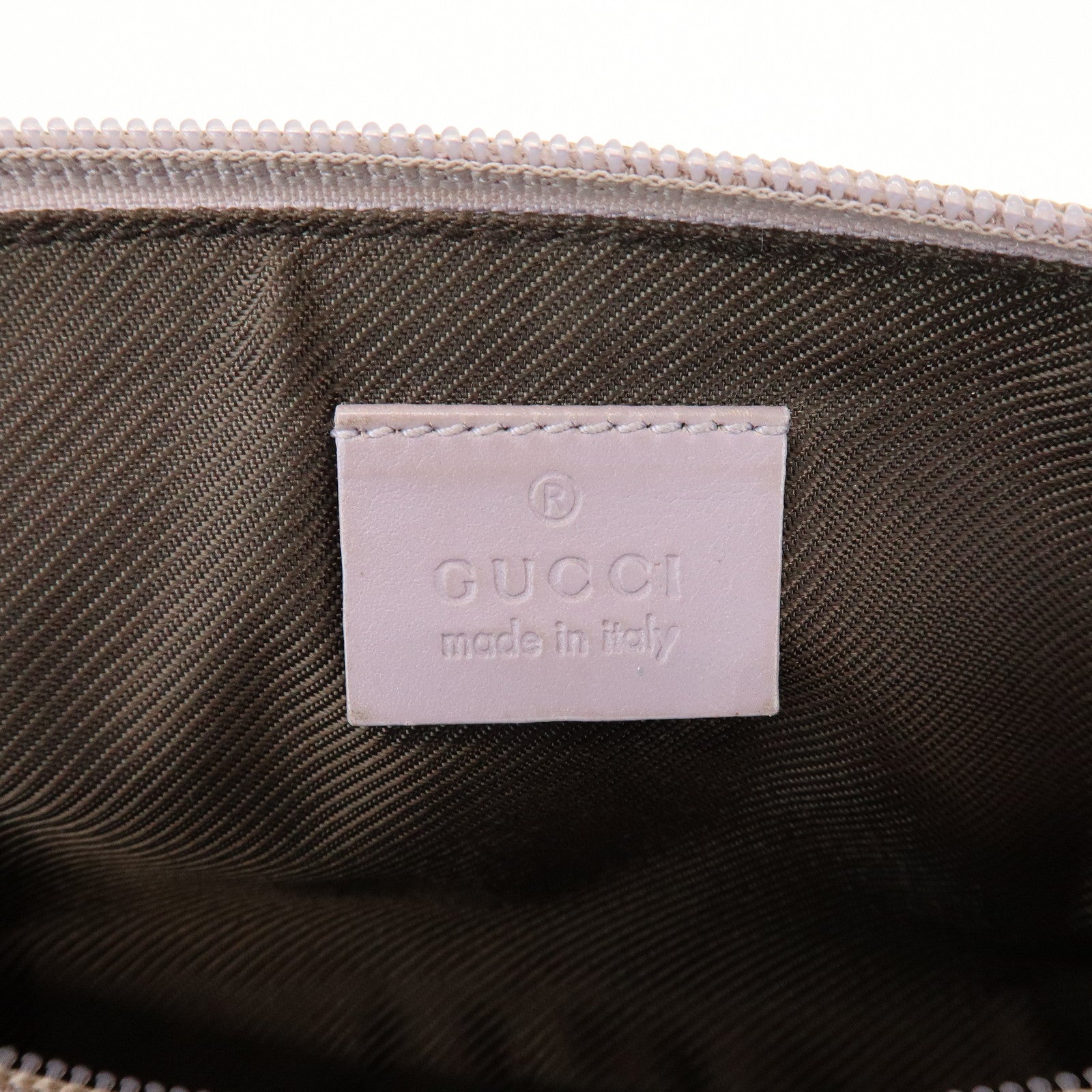 GUCCI Boat Bag GG Canvas Leather Hand Bag Pouch Light Purple 07198
