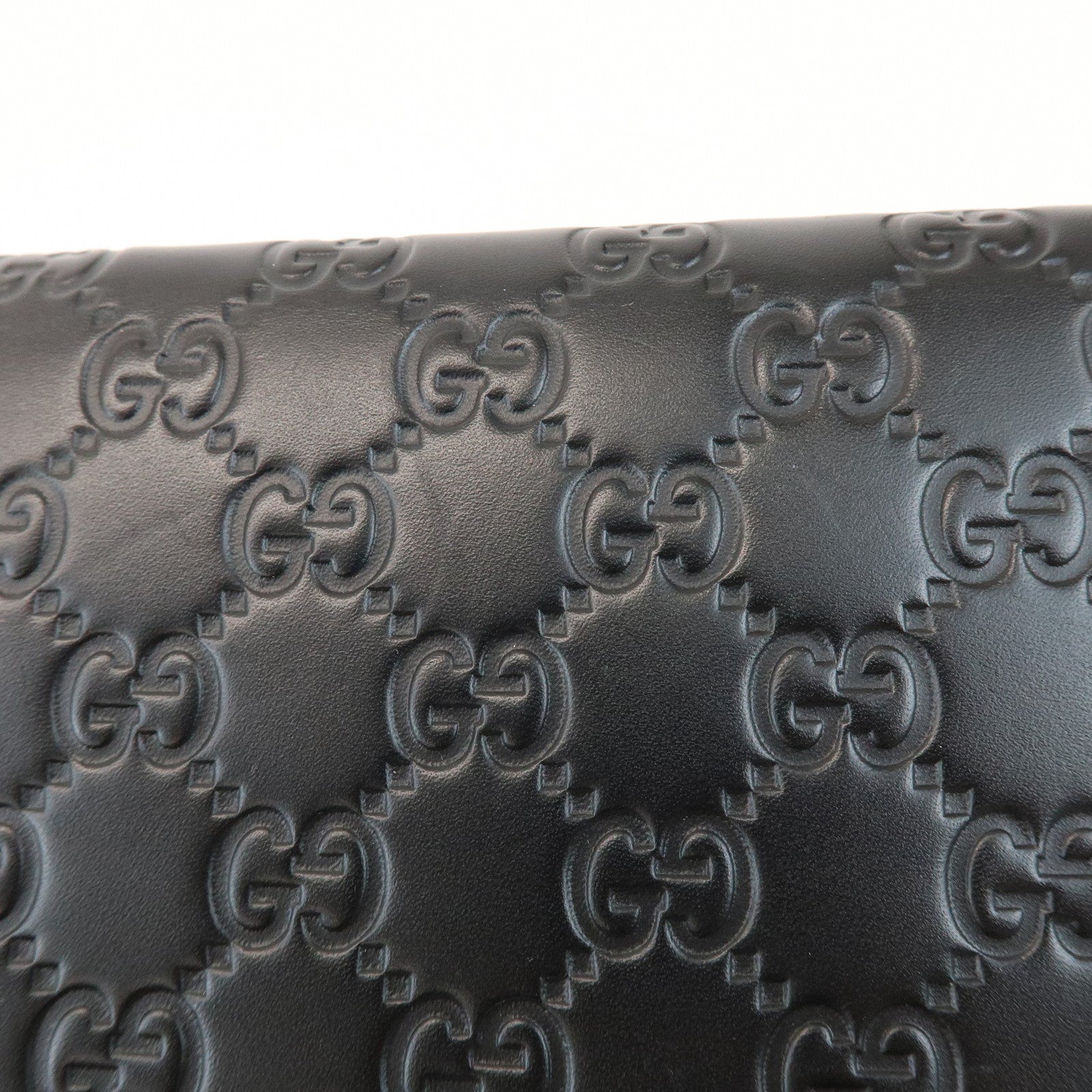 GUCCI Guccissima Leather Chain Long Wallet Cat Black 548060