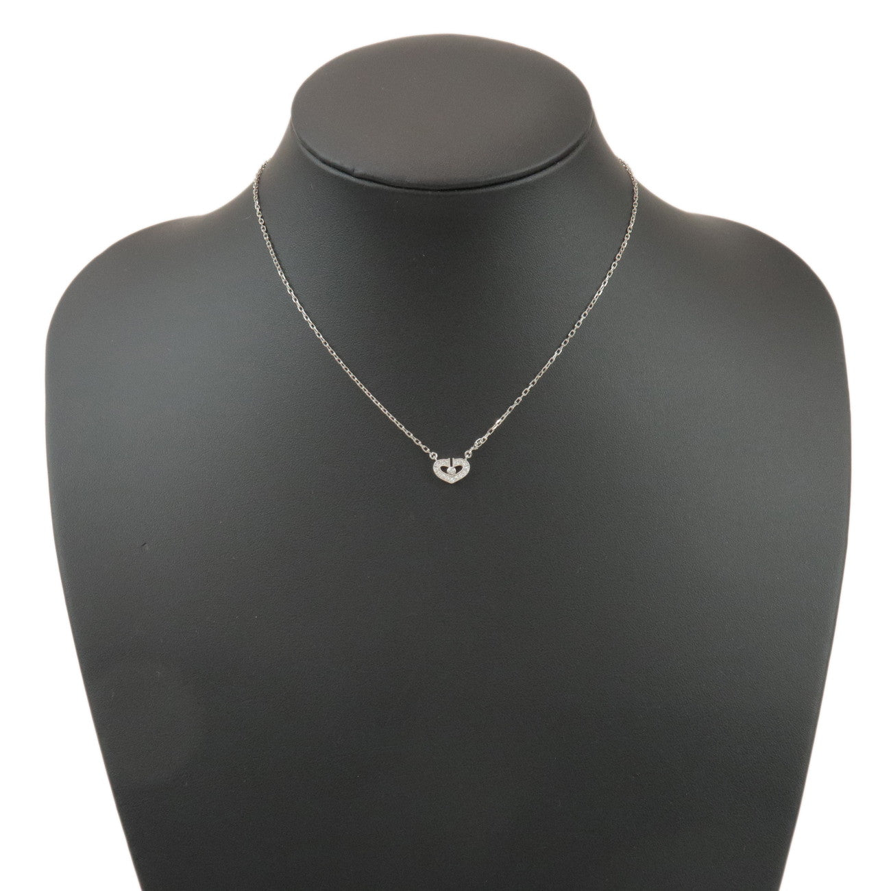 Cartier C Heart Diamond Necklace K18 750WG White Gold