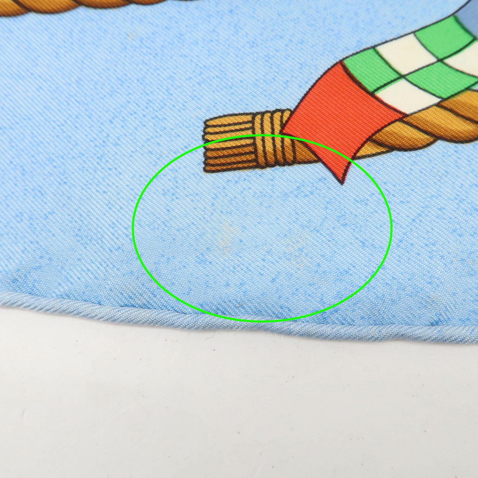 HERMES Carre 90 Silk 100% LES FOLIES DU CIEL Scarf Blue Multicolor