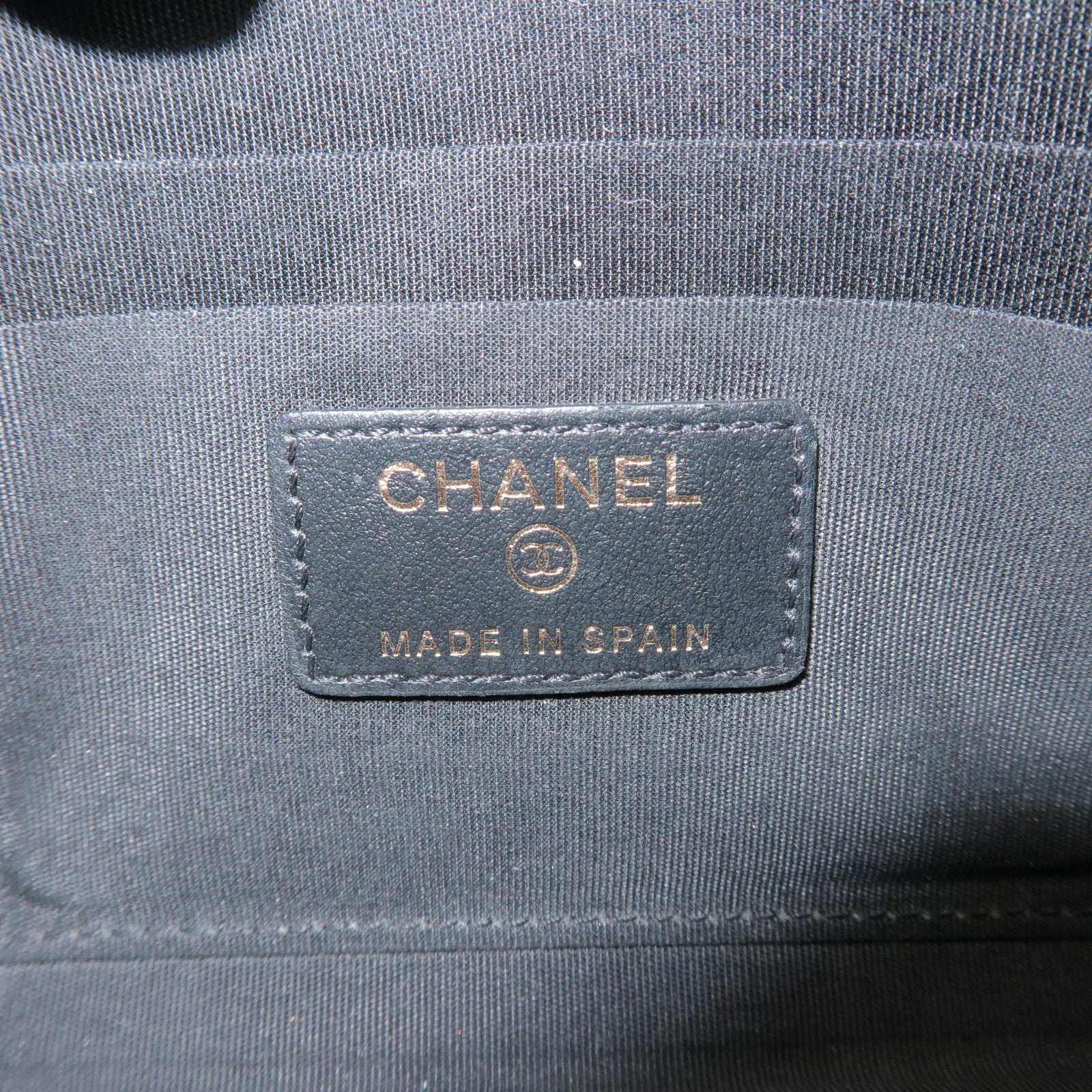 CHANEL COCO Mark Calf Leather Long Wallet Black