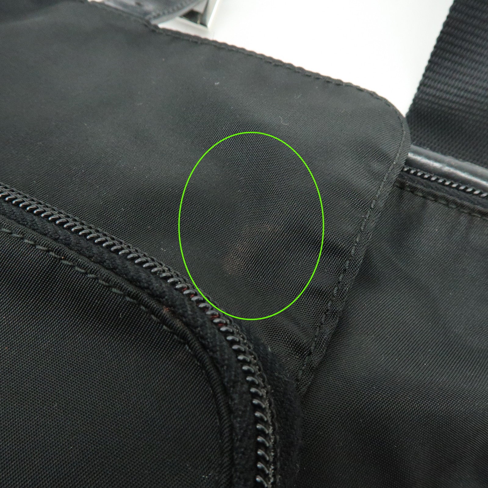 PRADA Triangle Logo Nylon Leather Shoulder Bag Crossbody Bag Black