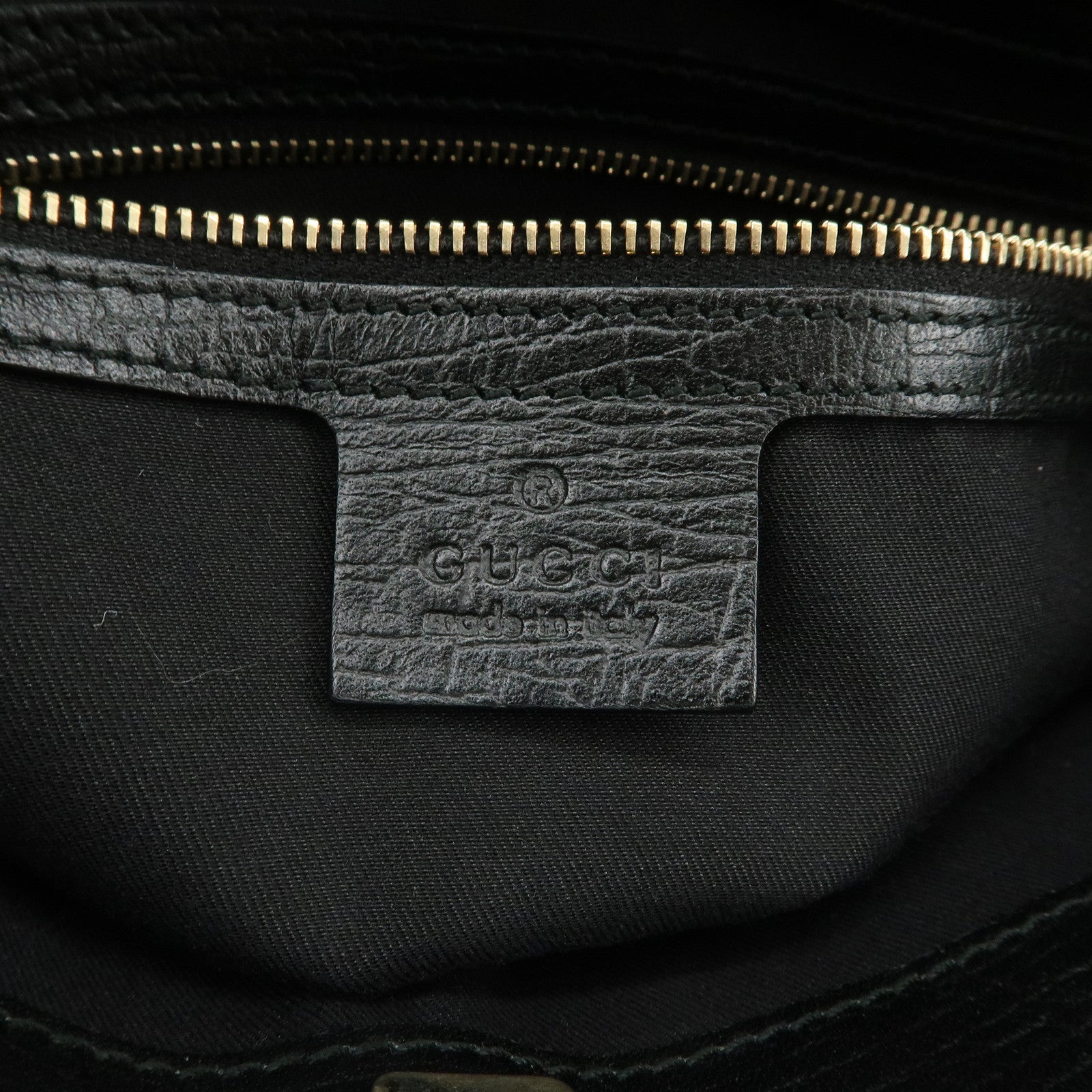 GUCCI Horsebit Sherry GG Canvas Leather Hand Bag Black 137475