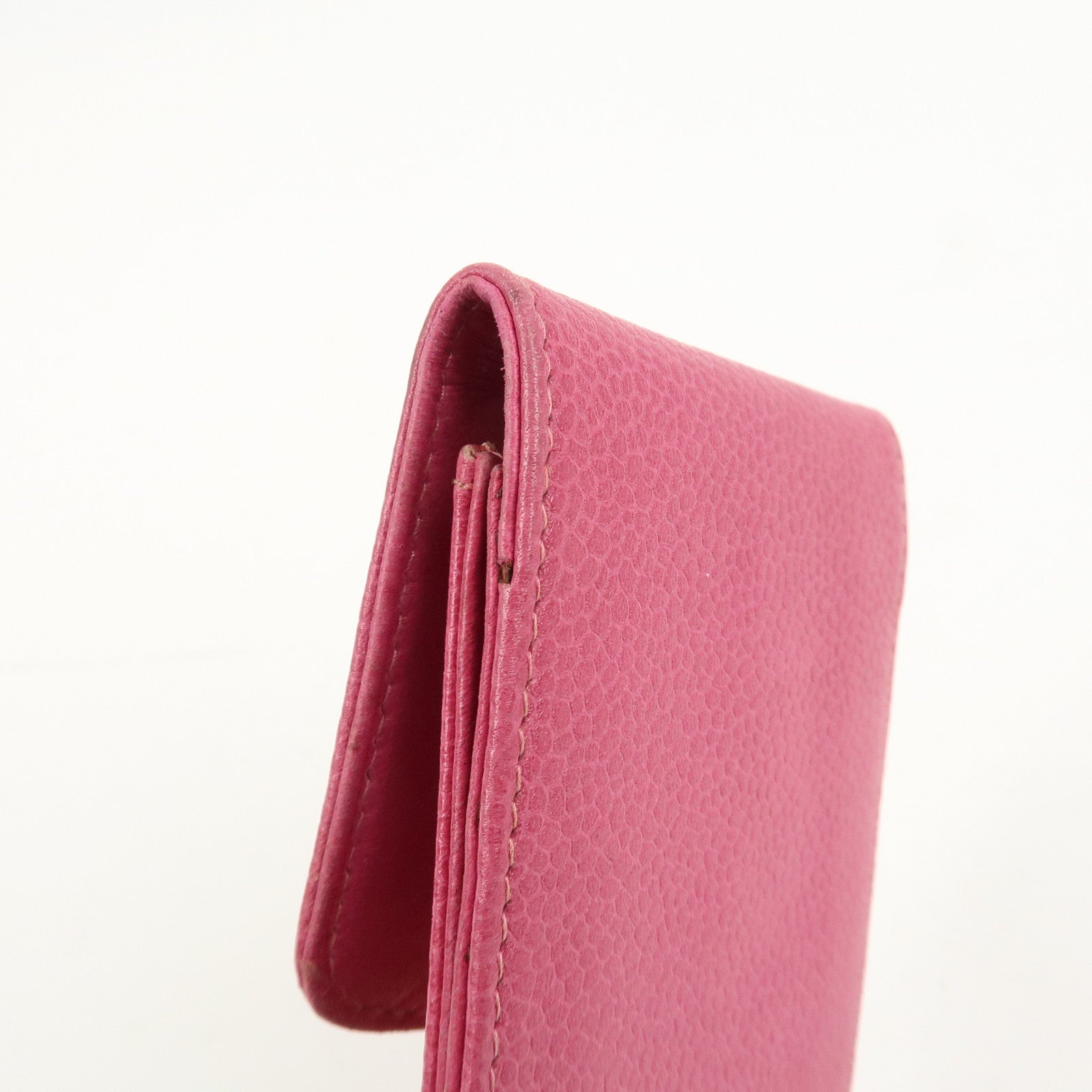 CHANEL COCO Mark Caviarskin Leather Cigarette Case Pink