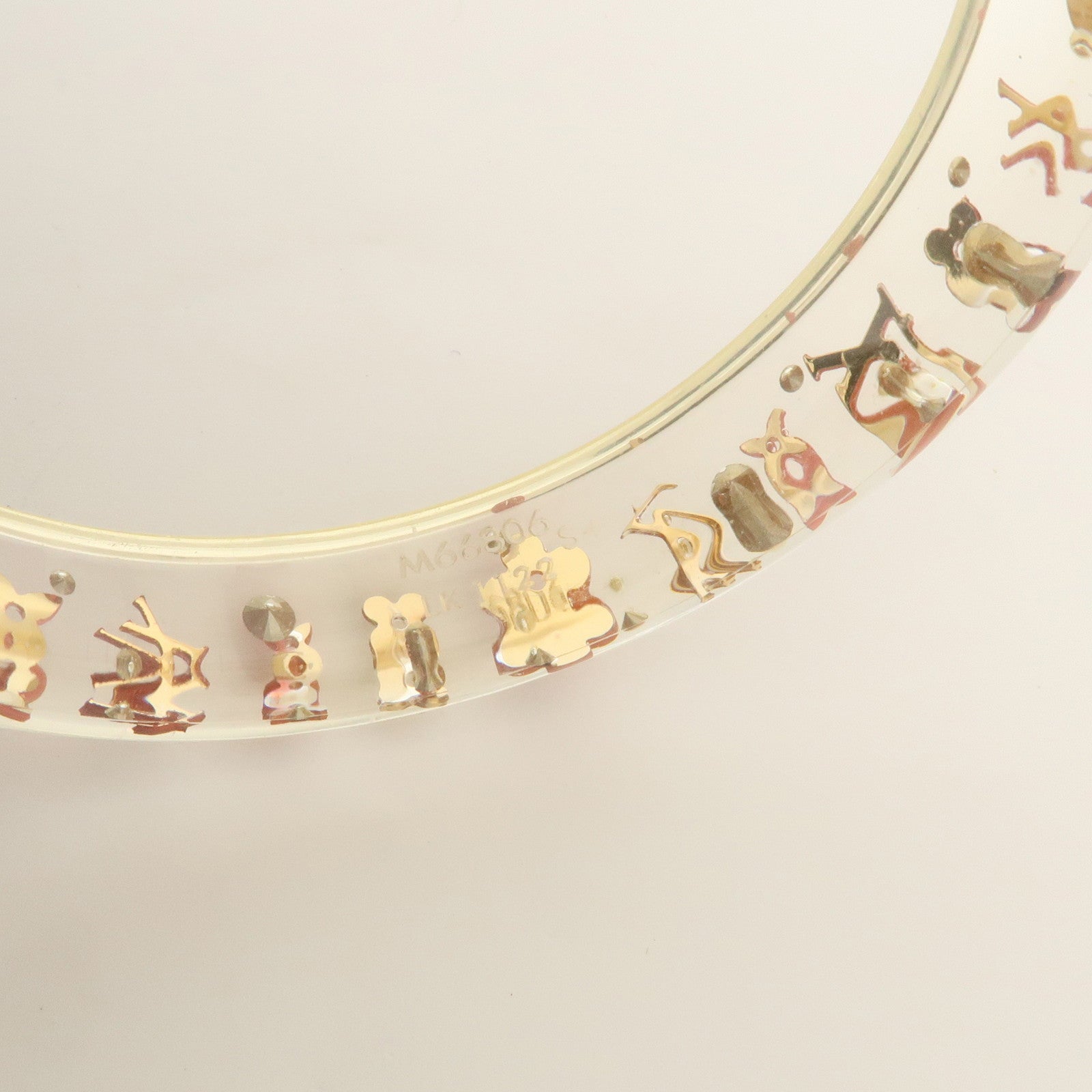 Louis Vuitton Monogram Bracelet Inclusion Bangle Clear Pink M66806