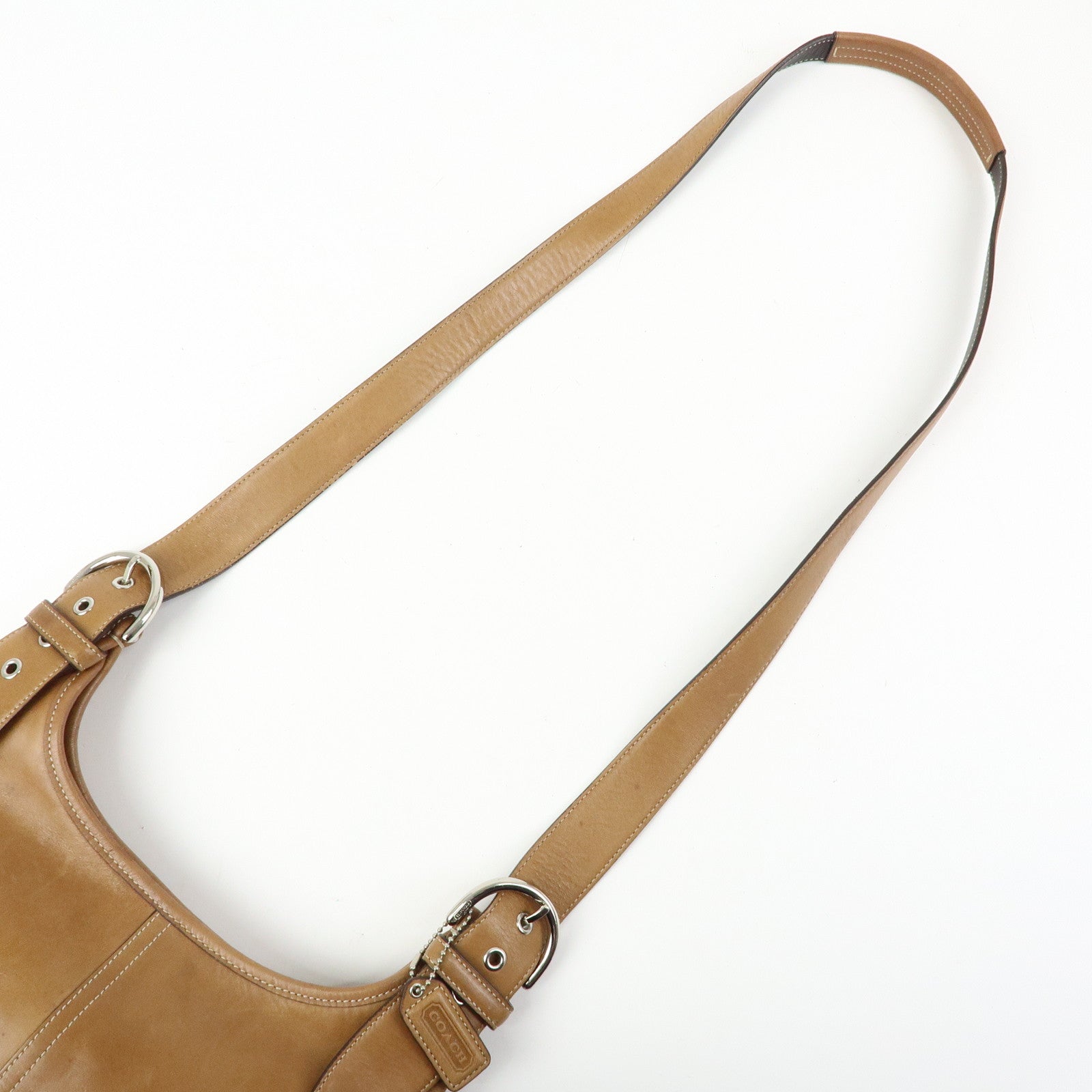 COACH Harley Set of 4 Leather Suede Rattan Shoulder Bag Brown Beige